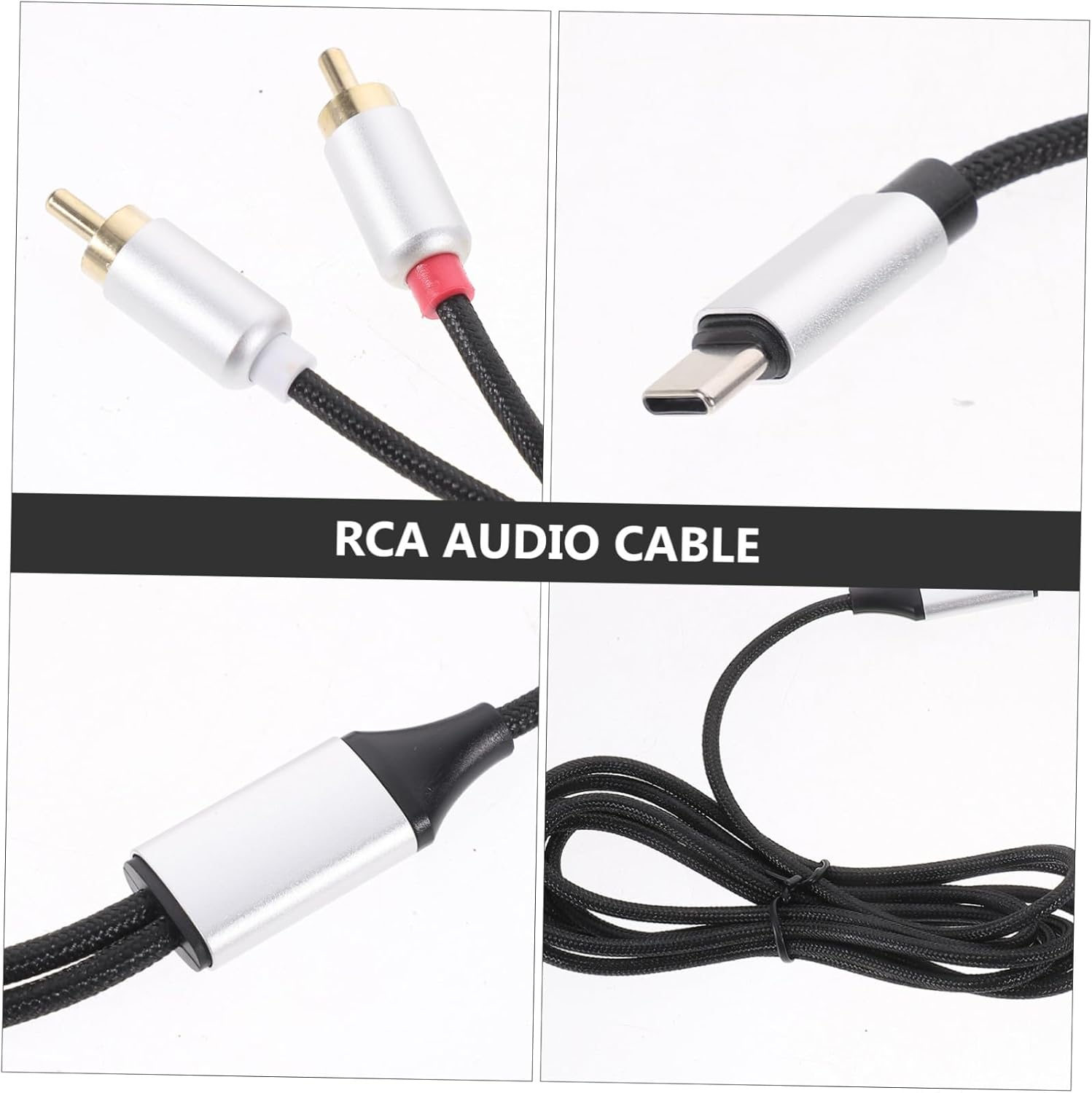 GLSTOY 1M Stereo Audio Cable Type-C to RCA Audio Equipment Adapter Power Amplifier Sound Cable for Home Theater