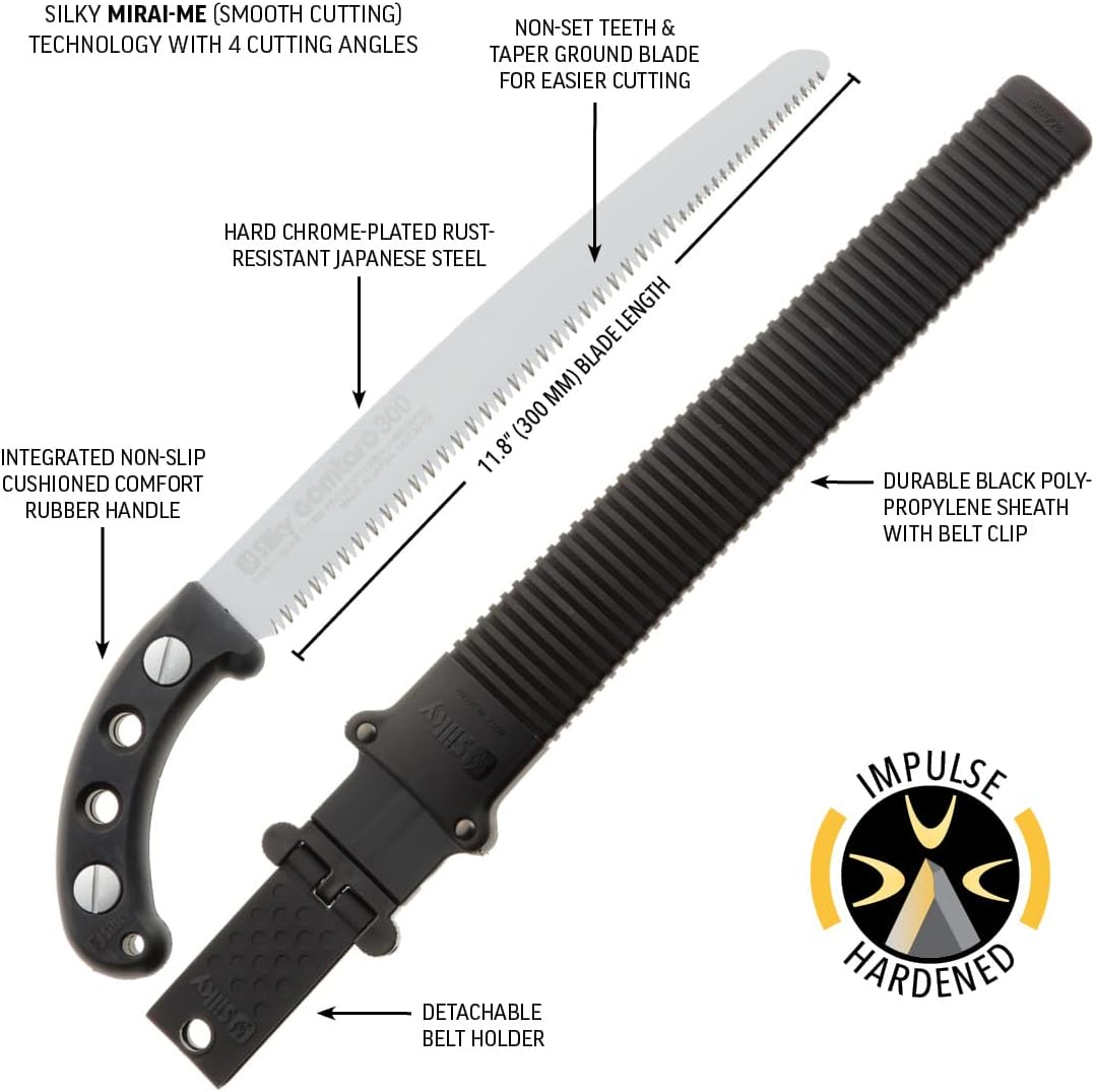 Silky Straight Landscaping Hand Saw GOMTARO 300 Large Teeth (Pro-Sentei) 108-30 image number 5