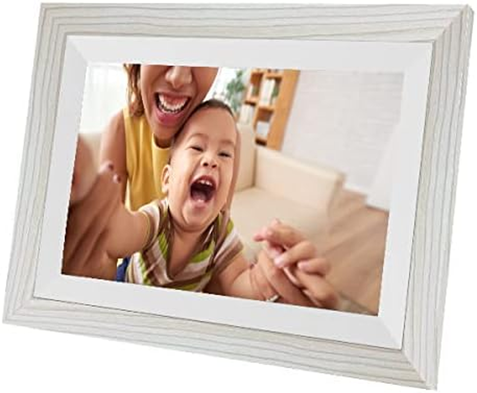 Luvlink Digital Photo Frame! Brown Smart Frameo Wifi Connected Photo Frame - 10 Inch, 1280X800, 16 GB. Send Photos to Your Loved Ones from Anywhere!