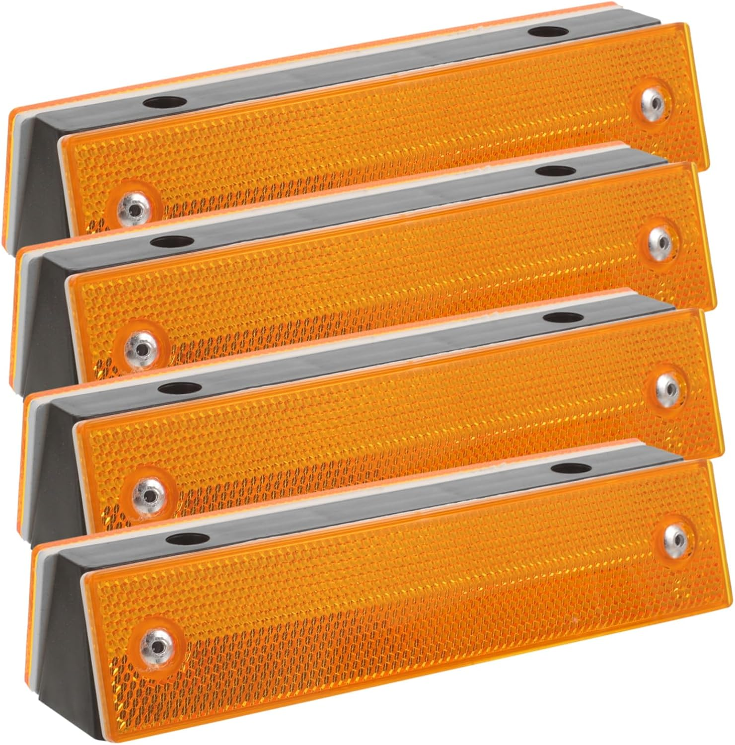 ABOOFAN 4Pcs Double-Sided Reflective Rectangular Road Delineators for High-Speed Highway and Garage Safety Enhanced Visibility Pavement Markers for Low-Light Driving Conditions image number 6