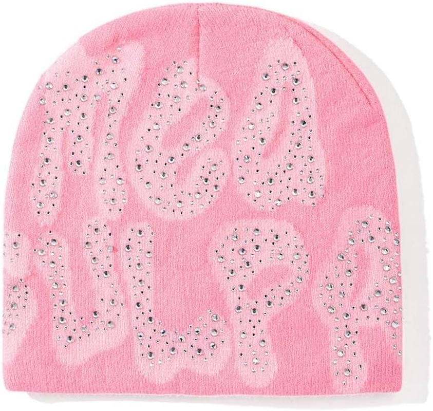 JDFHFGB Y2K Beanie Hats, Pink Bling MEA Culpa Graphic Beanies Designs,Streetwear Headwear Skull Cap for Men and Women, Soft Knitted Hat Crochet Hat for Winter image number 1