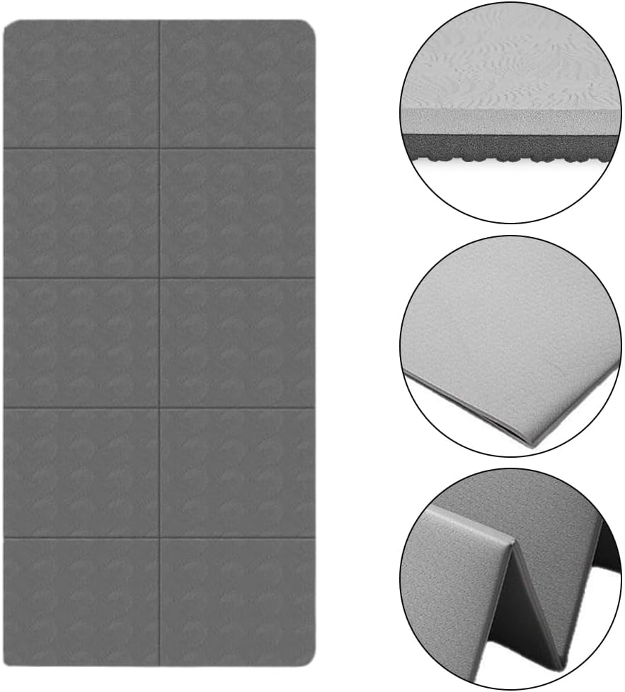 MOTRAIN Non Slip Exercise Mat,Fitness Pad/Foldable Yoga Mat 6Mm Extra Thick,Yoga Mat for Yoga Pilates,Cardio,Exercise Equipment image number 3