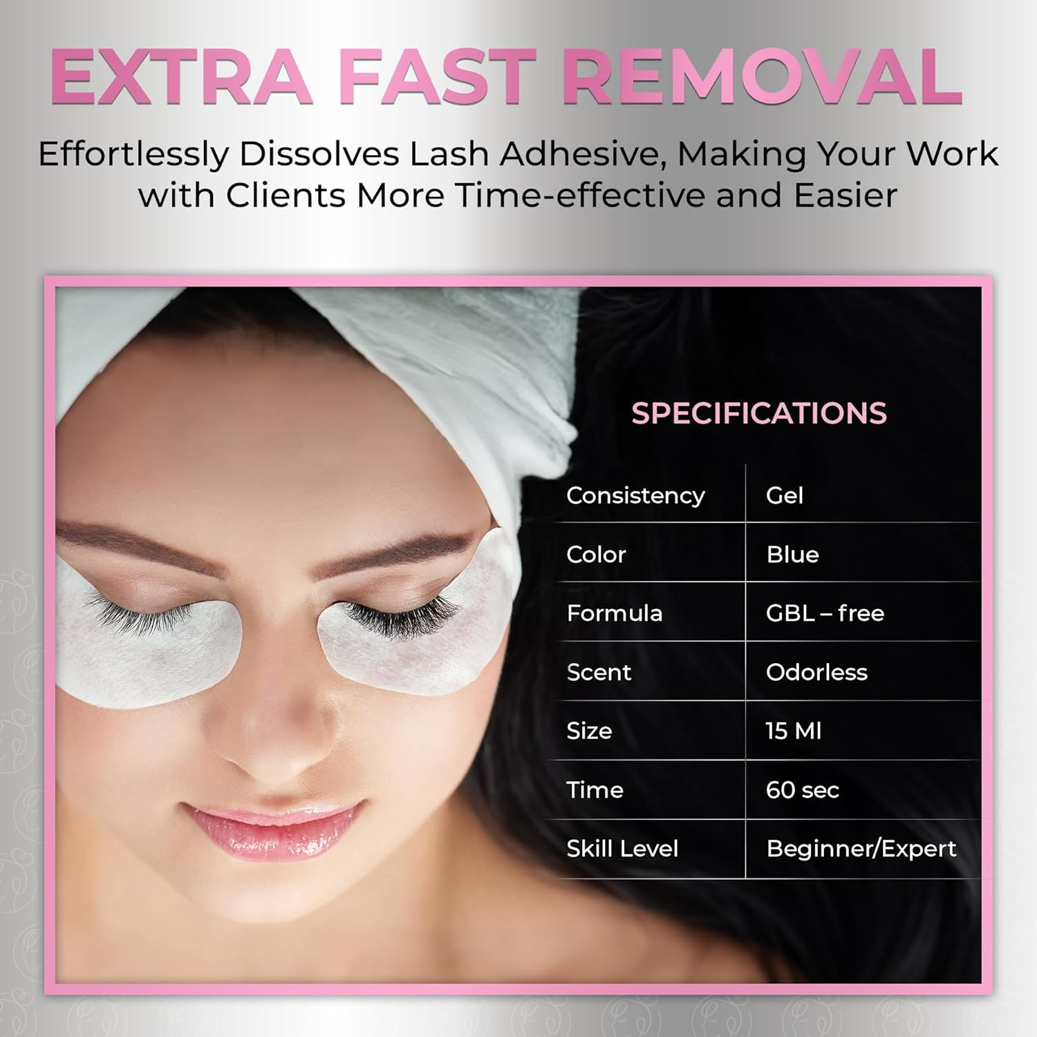 Speedy Sensitive Gel Remover for Lash Extensions Liore Lash/Fast Lash Remover for Eyelash Extension Glue/60 Sec Dissolution Time/Gbl Free Debonder/Lash Glue Remover Professional Tech Salon Supplies image number 3