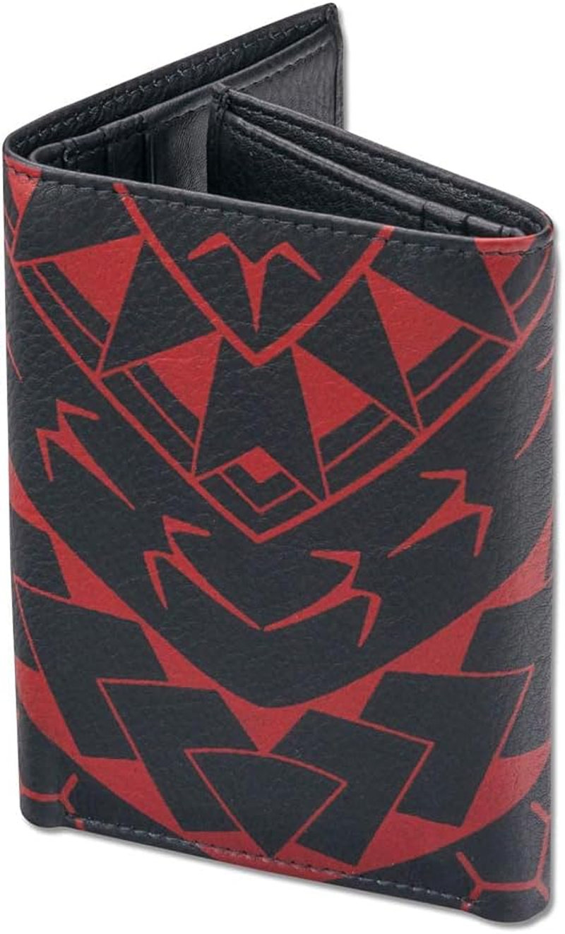 Polynesian Tattoo Trifold Wallet, Genuine Leather, "Manu" Tattoo Art by Eugene Ta&rsquo;Ase (Black with Red Art) from NAKOA - Black With Red Art image number 3