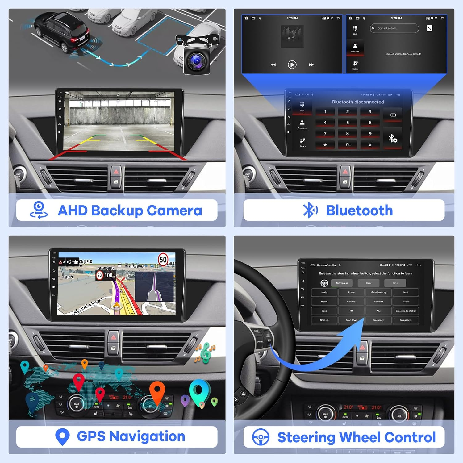 [2G+64G] Car Radio for BMW X1 E84 (2009-2015), 10 Inch Touch Screen Android 13 Car Play Stereo, Carplay/Android Auto/Eq Audio/Swc/Bluetooth + AHD Backup Camera image number 4