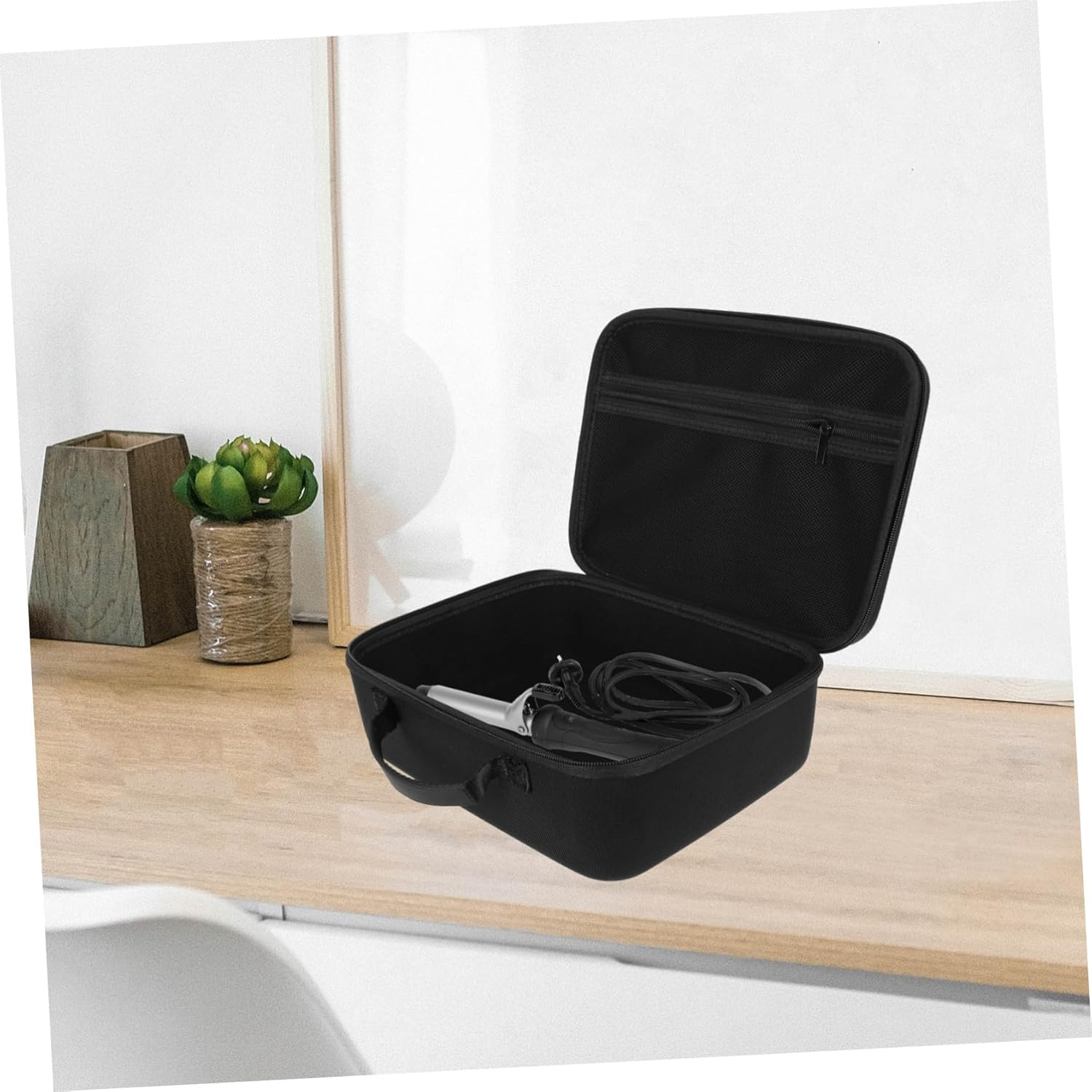 DINHEAROM Portable Hair Dryer Storage EVA Bag with Splashproof Design Comfortable Hand Strap and Snap Zipper Travel Pouch Case for Hair Dryer Protection and Easy Carrying Business Trips image number 4