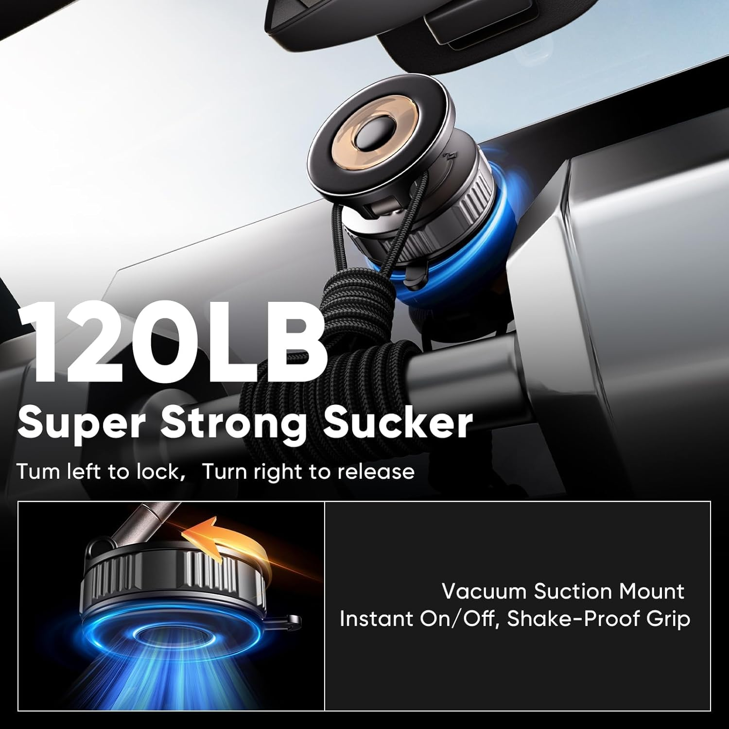 Magnetic Phone Holder for Car [120+ LB Strongest Suction & 2800Gf Strongest Magnetic] 360&deg; Adjustable Car Phone Holder for Magsafe Phone Holders for Your Car for Iphone 17 Pro Max 16 15 14 13 12 Plus image number 4