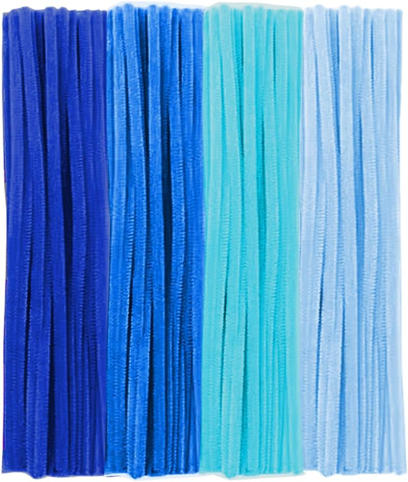 Green Pipe Cleaners, 100 Pieces Chenille Stems Craft, 12 Inch Long Fluffy Pipe Cleaners for Creative DIY Art Craft Projects, Home Decoration Supplies (6 Mm X 30 Cm, Green Series-4 Colors)