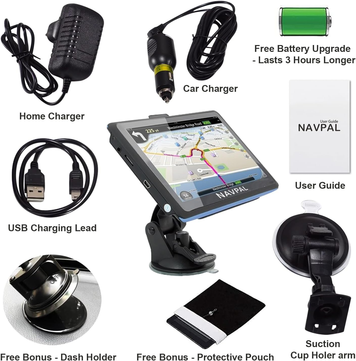 NAVPAL 7 INCH GPS Navigation with 2023 AUSTRALIA NZ & World MAPS Edition + Free Lifetime Updates, GPS Navigation for Car Truck Motorhome, Features Postcodes, Speed Cam Alerts, Lane Guidance image number 2