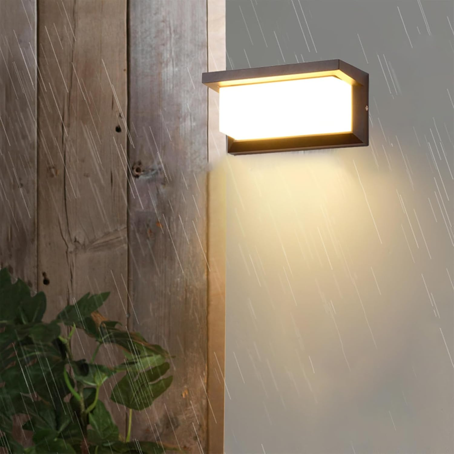 LED Outdoor Wall Light with Motion Sensor Wall Lamp IP65 Waterproof Wall Sconce Aluminium Fixtures Black Modern Indoor Courtyard Garden Terrace Patio Villa Corridor 3000K/6500K (White Light,30Cm 50W) image number 5