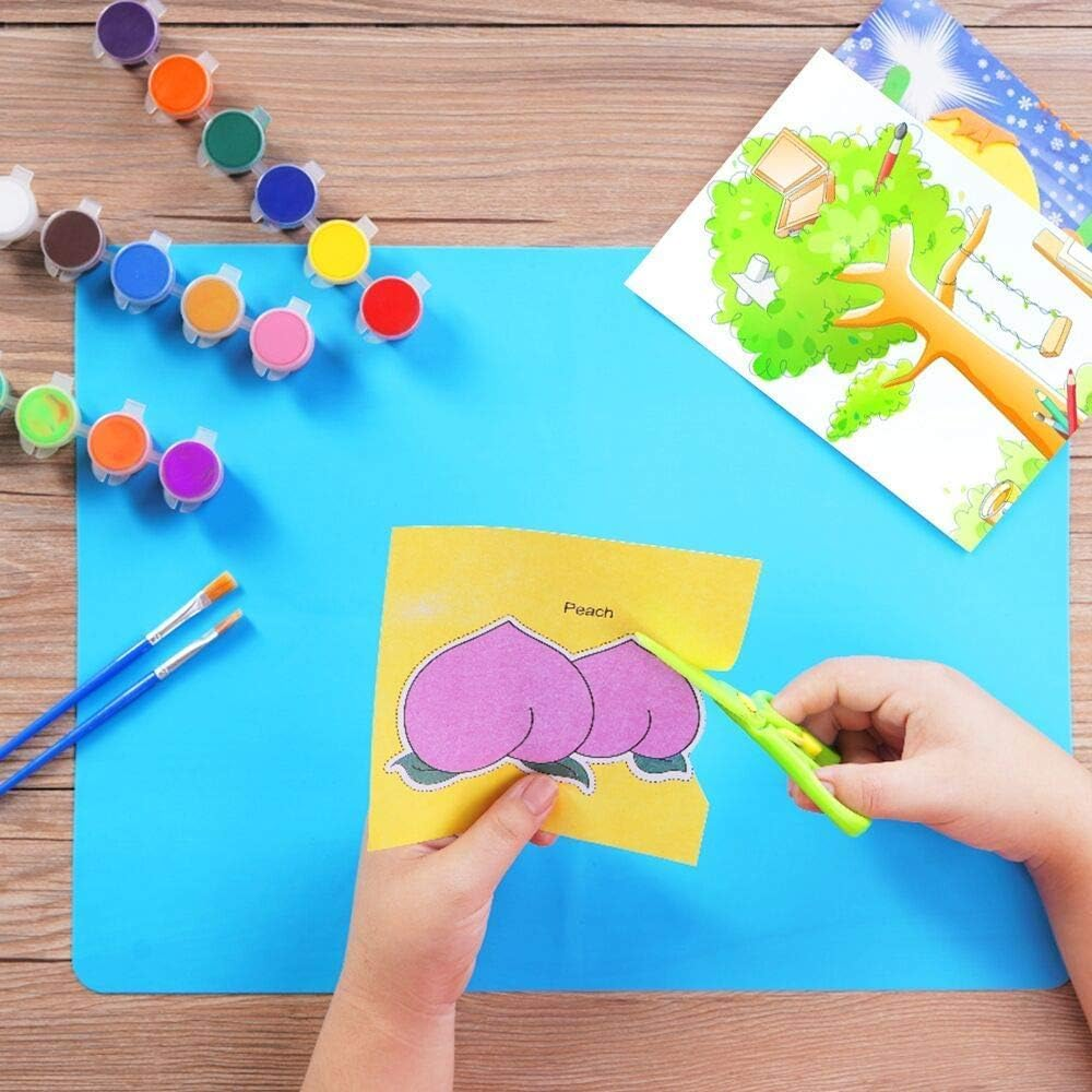 Extra Large Silicone Sheets for Crafts 3 Pack &ndash; Nvliss Liquid, Resin Jewelry Casting Molds Mat, Multi-Purpose Food Grade Silicone Placemat. 15.7" X 11.8" - Yellow,Green,Light Blue image number 2