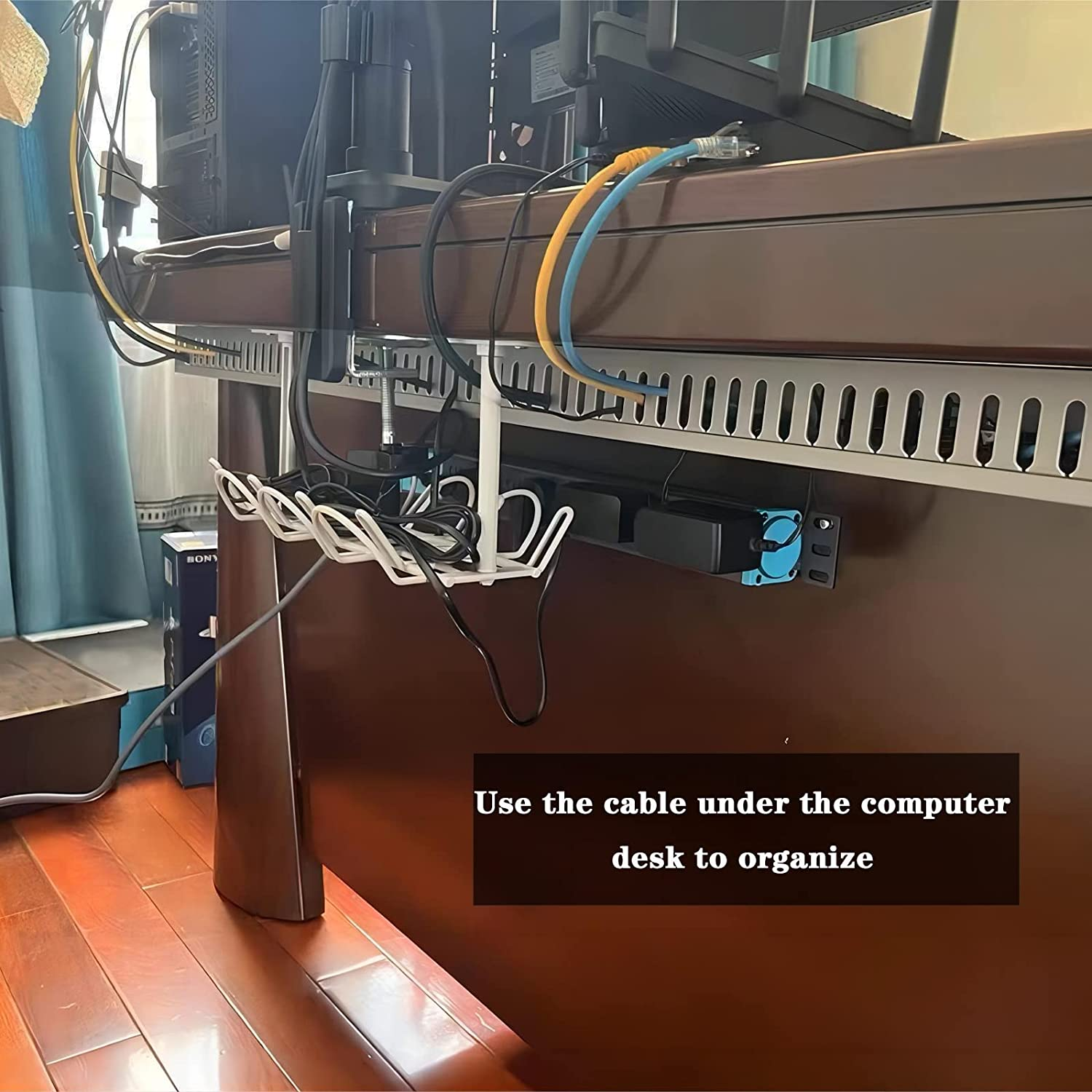 Adyawen 2''X2''Server Rack Cable Management, 6.4FT Cable Duct Cable Raceway Kit, Electrically Safe PVC for Network Cable Management, Open Slot Wire Raceway for Computer under Desk, Wire Duct 2 X 3.2FT image number 4