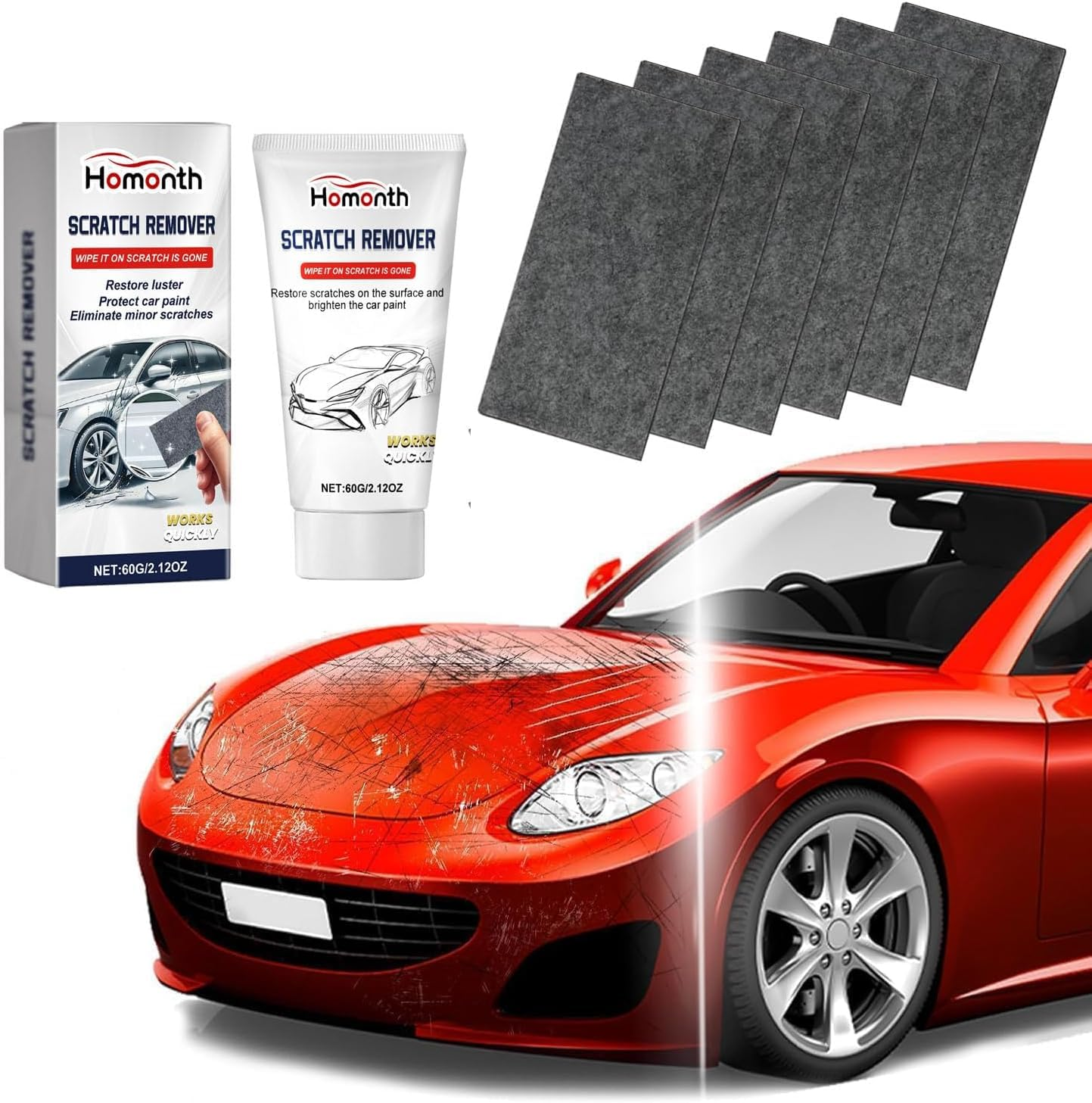 6PCS Nano Sparkle Magic Cloth, Car Scratch Remover Kit for Paint Repair, Water Spots & Surface Polishing, Multi-Purpose Scratch Repair Cloth for All Cars, Easily Fixes Light Scratches & Swirl Marks image number 5