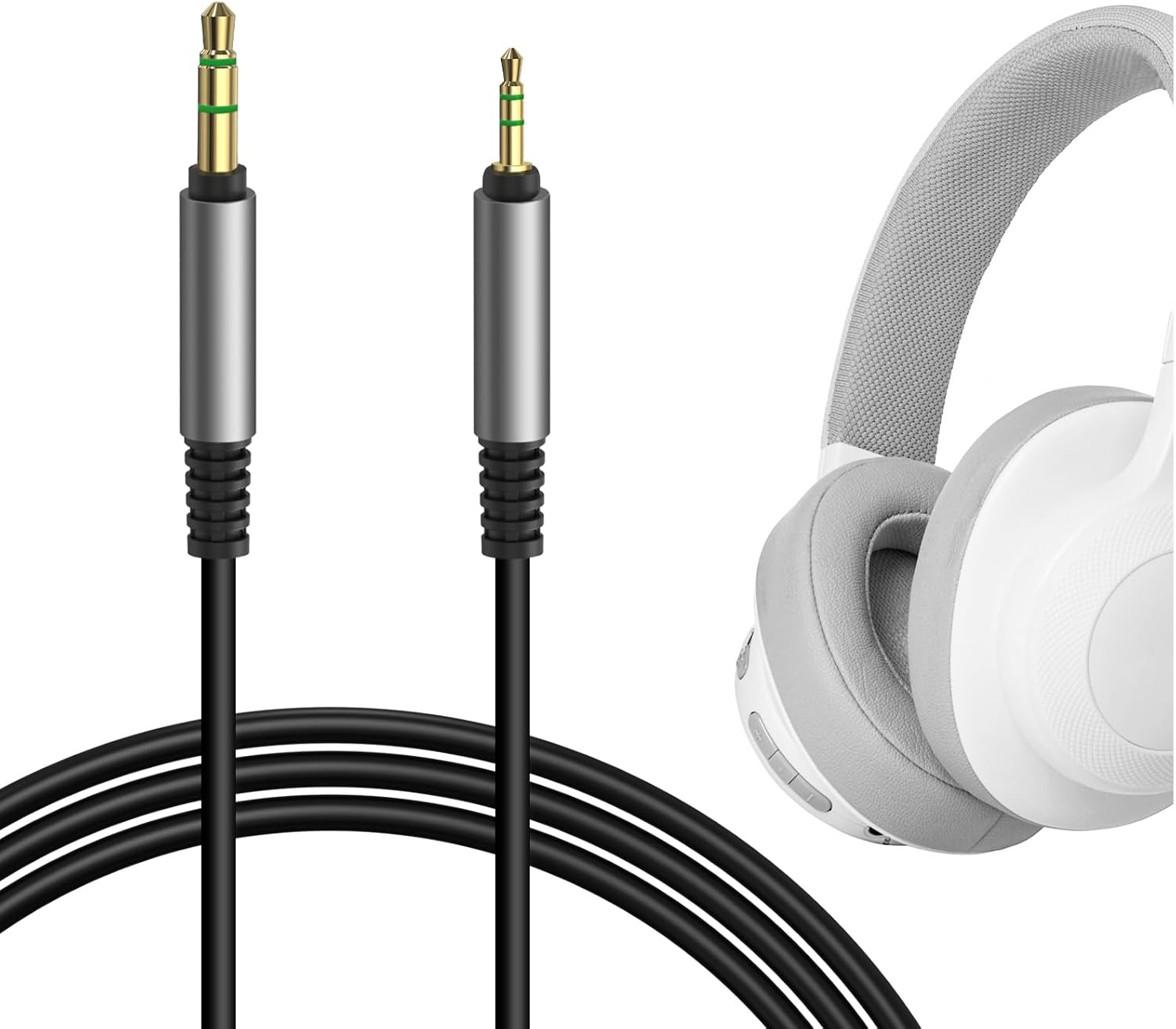 Geekria Audio Cable Compatible with JBL Tune 770NC 760NC 750BTNC 720BT 710BT 700BT 660NC, Live 500BT Headphones Cable, 2.5Mm to 3.5Mm Replacement Stereo Cord (5.6 Ft/1.7 M) image number 2