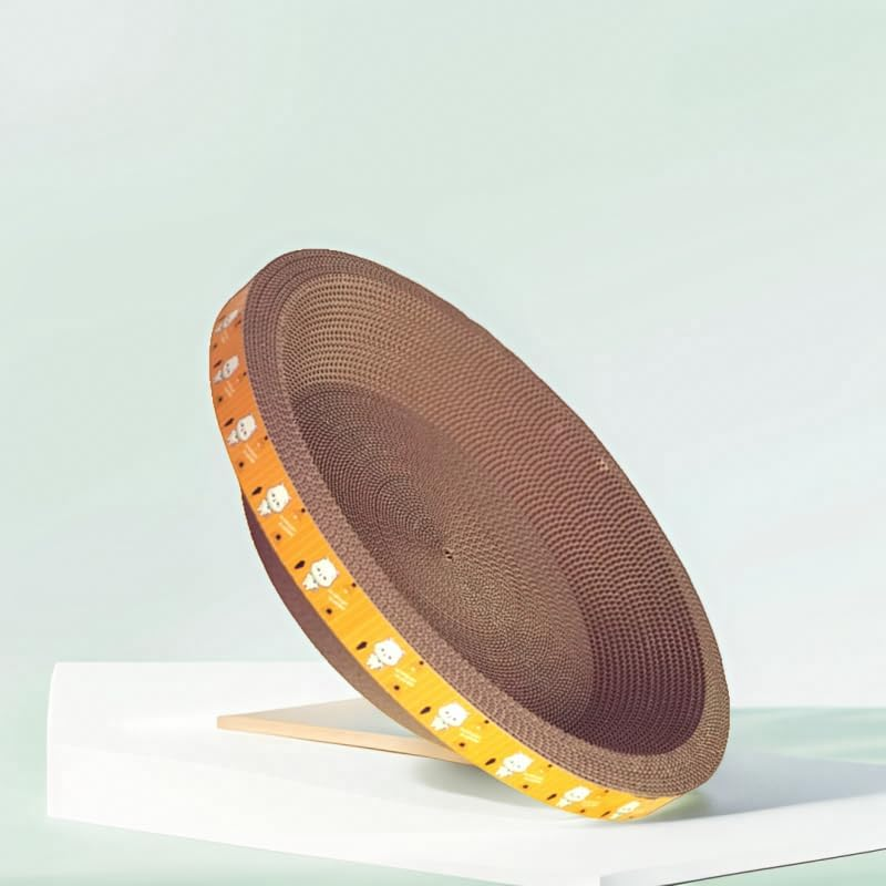 Cat Scratcher Bowl-Shaped Plate Thicken Corrugated Paper Cardboard Nest, Pets Supplier Reversible Kitty Scratching Pad Lounge Bed Interactive Toy