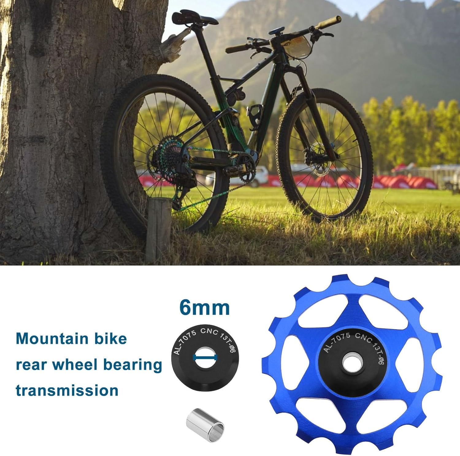 SING F LTD 2PCS 13T Jockey Wheel Pulley Wheel Derailleur Pulley Compatible with Shimano Compatible with SRAM 8 9 10 11 12-Speed Derailleurs - Blue image number 4