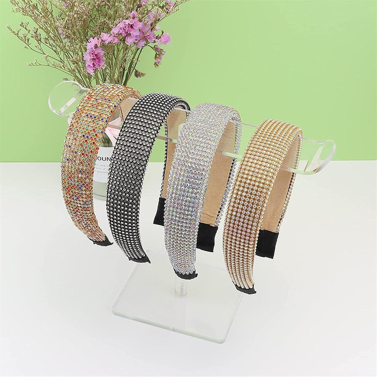 Acrylic Headband Holder,Simple Acrylic Headband Storage Rack with Bending Design | Multifunctional Headband Storage Clear Rack for Headband Jewelry Hair image number 6
