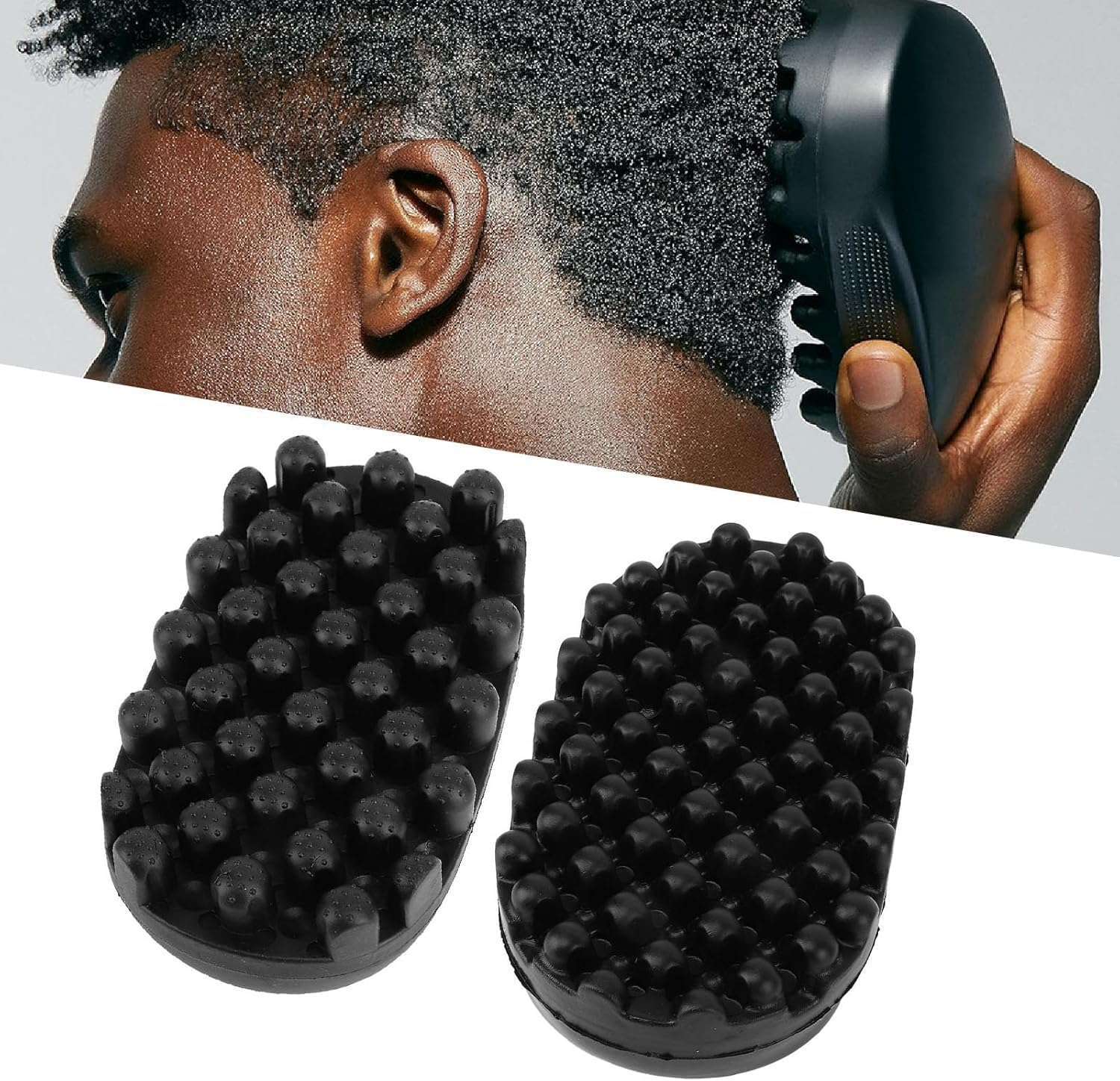 Dreadlock Hair Brush Curling Hair Combs Set, 2Pcs Rubber Curling Twist Comb,Curling Twisted Hair Brush Afro Braid Dreadlocks Comb,Rubber Curling Twisted Hair Combs image number 4