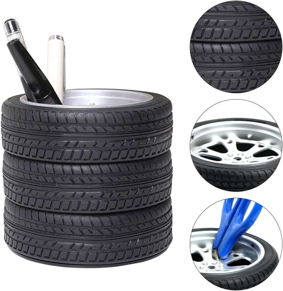 Tire Pen Holder,Fountain Pen Organiser,Table Ornaments,Stand Unique Novelty Pen,Learning Stationery Storage,For Desk,Home,Office Accessories image number 1