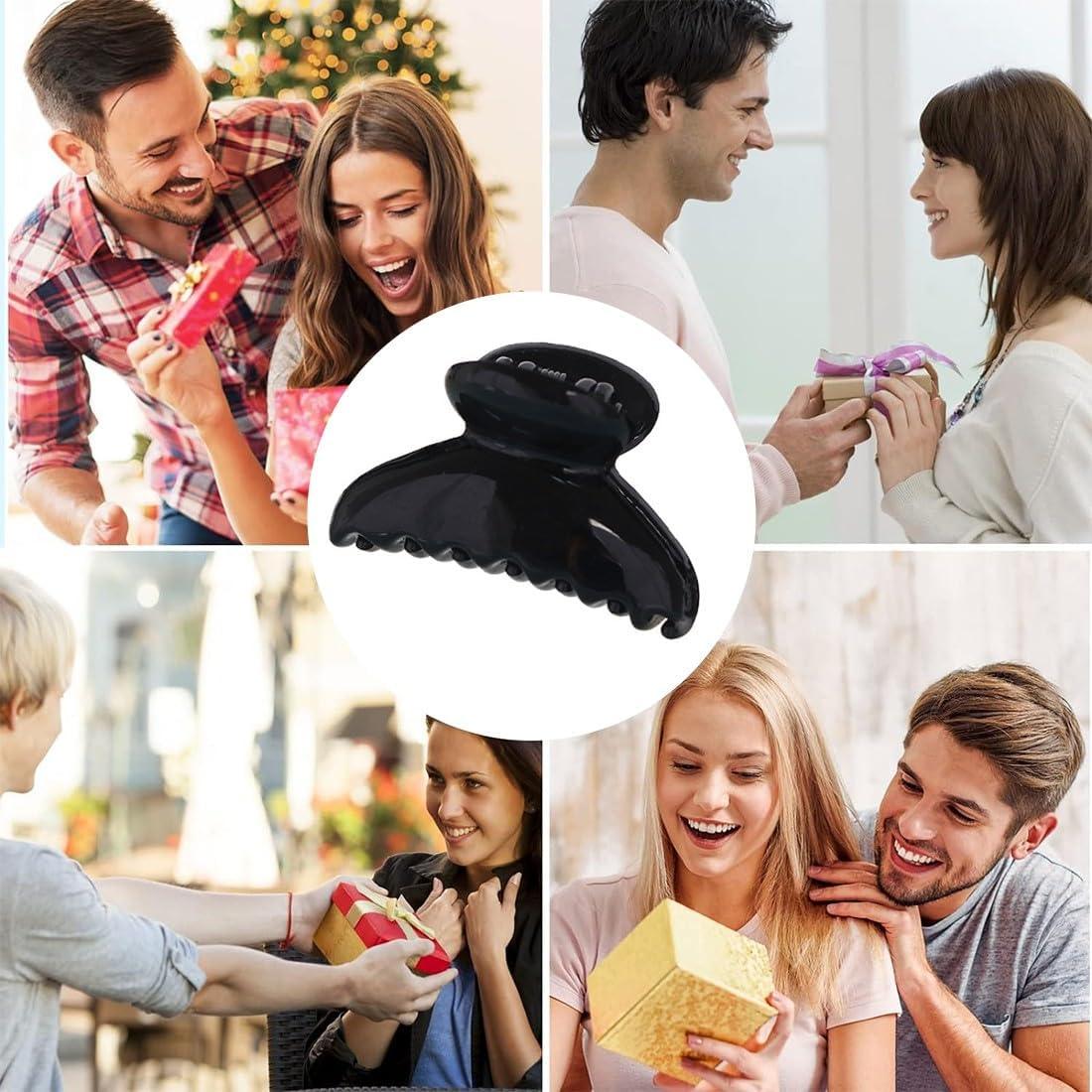 PLABBDPL Plastic Hair Claw Clips, Small Hair Clips, Mini Hair Clip, Vintage Simple Non-Slip Hair Clips, Hair Pin Thick Hair Claw Clips Accessories for Women Girls, Black image number 5