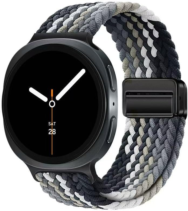 Sport Solo Loop Compatible with Samsung Galaxy Watch 8 40Mm 44Mm/Classic 46Mm Women Men,Magnetic Strap Stretchy Braided Wristband for Galaxy Watch 8/Classic Bands