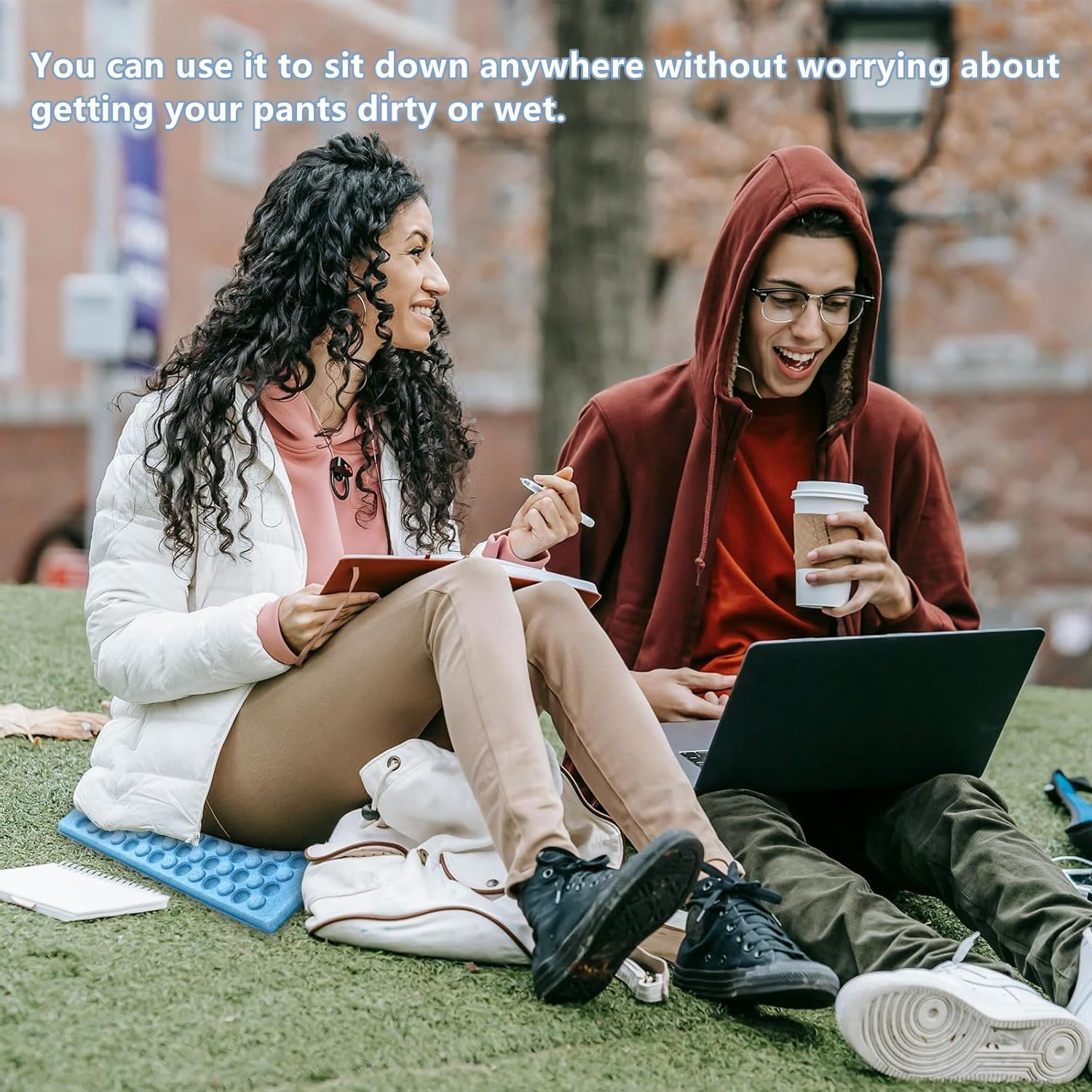 2 Pcs Foam Seat Portable Seat Cushion,Mini Waterproof Folding Mat Foam Sitting Pad,Outdoor Folding Sitting Pad for Pinic Hiking Backpacking Mountaineering(Purple+Blue) image number 6