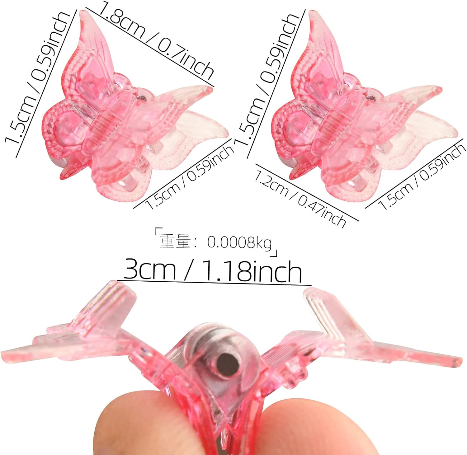 50 Pieces Butterfly Hair Clips, Mini Hair Clips, Small Hair Claw Clips, Pastel Hair Clips, Cute Mini Hair Accessories Clips for Women and Girls (Set7#) image number 3