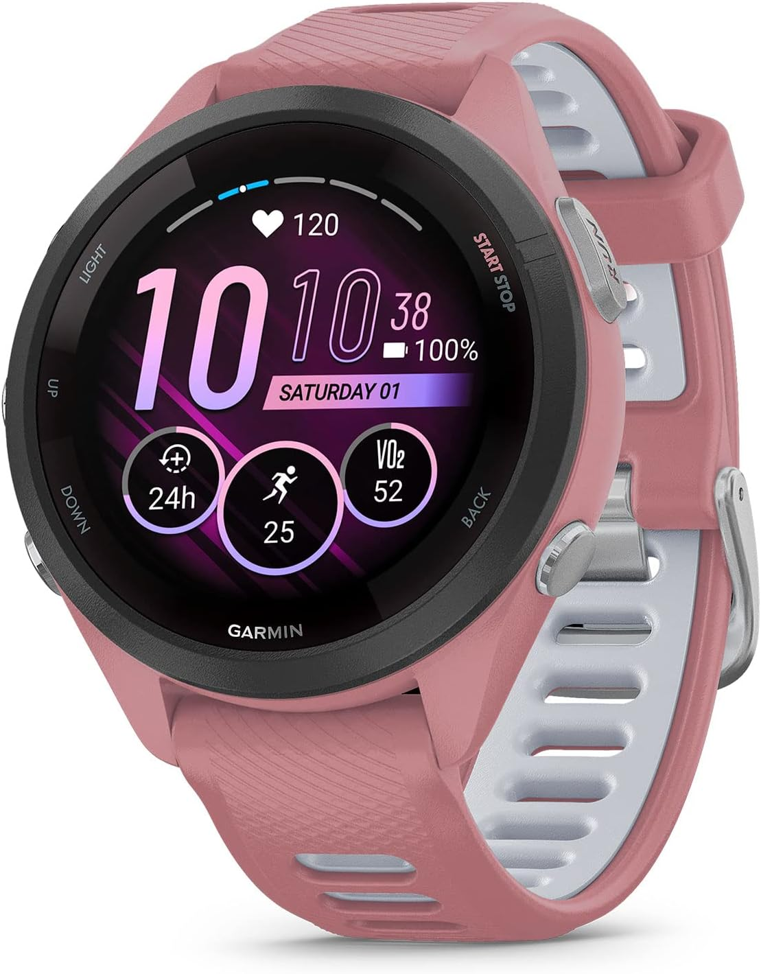 Garmin Forerunner 265S Running Smartwatch for Unisex, Size 42 Mm, Light Pink/Powder Grey image number 1