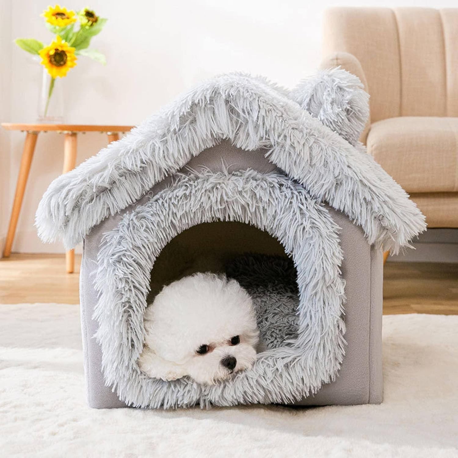 Winter Cat Nest Pet House Nest Fully Closed Warm Cat Villa Nest Small and Medium Sized Dog Nest Foldable Cat Bed Cat House image number 5