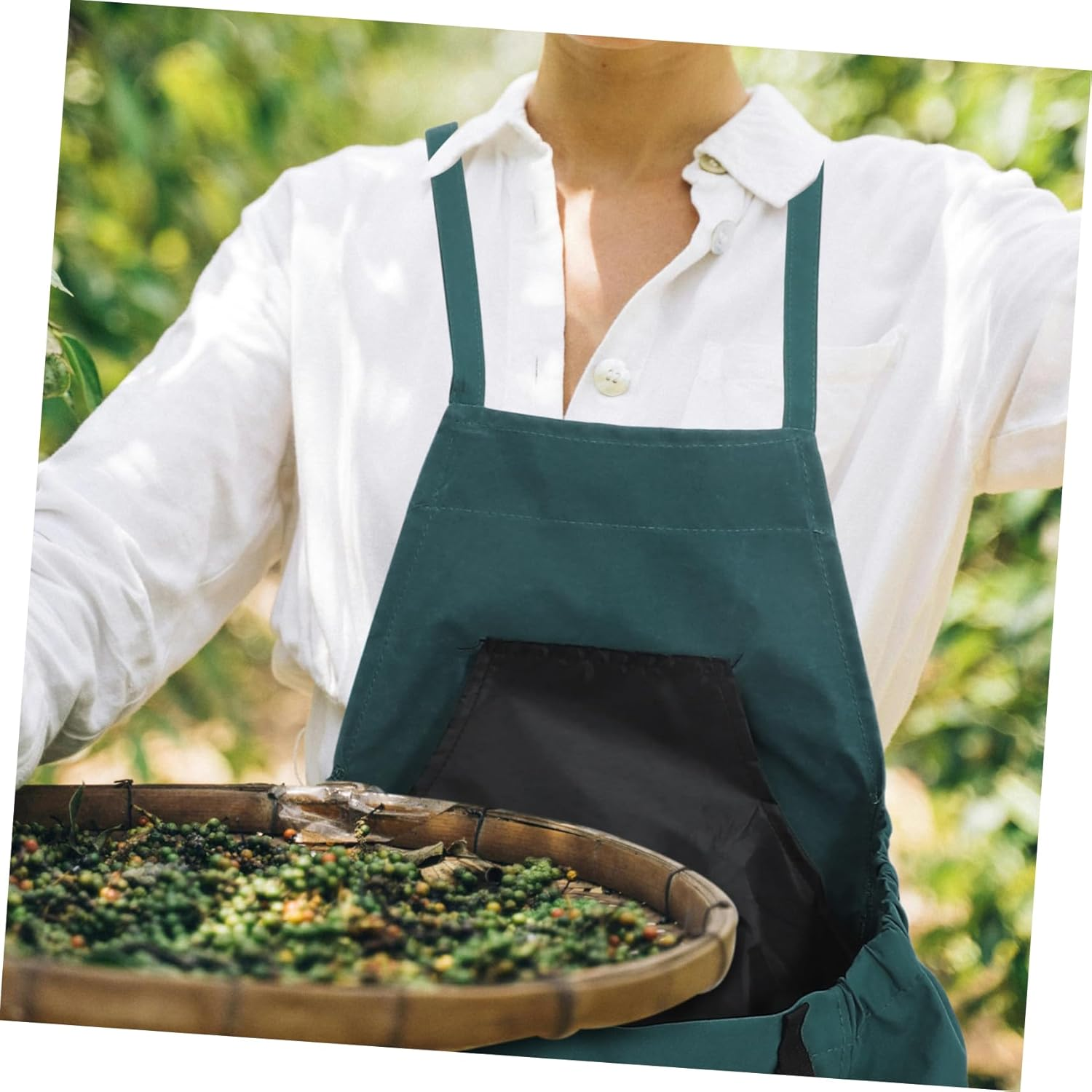 BESPORTBLE Large Pocket Apron for Picking Washable Gardening Apron Adjustable Harvesting for Garden Outdoor Use image number 1