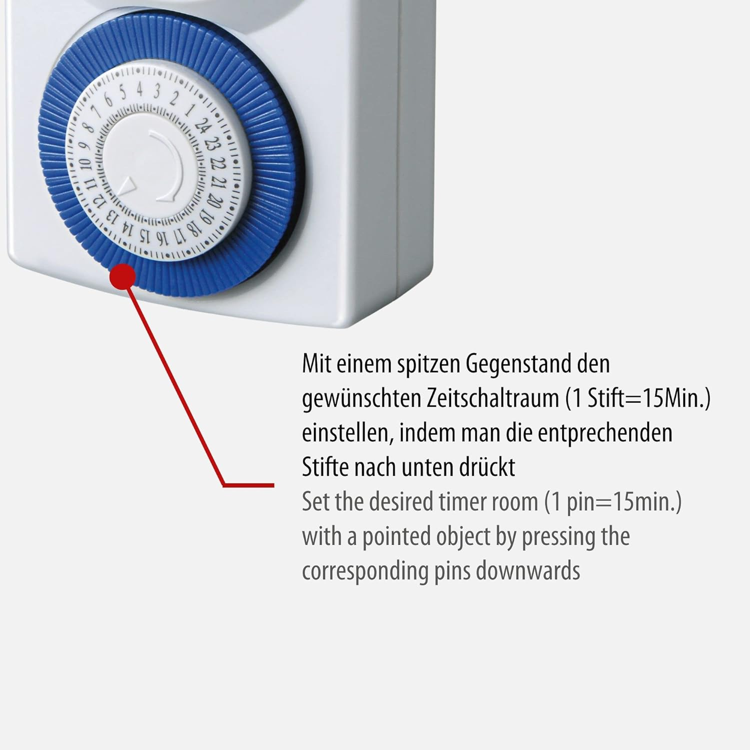Brennenstuhl White Daily Timer, Mechanical Timer Socket with Increased Touch Protection for Indoor Use