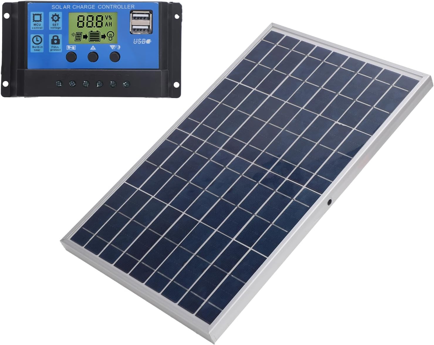 Solar Panel, 12V Solar Load Controller 10W 30A for Outside image number 6