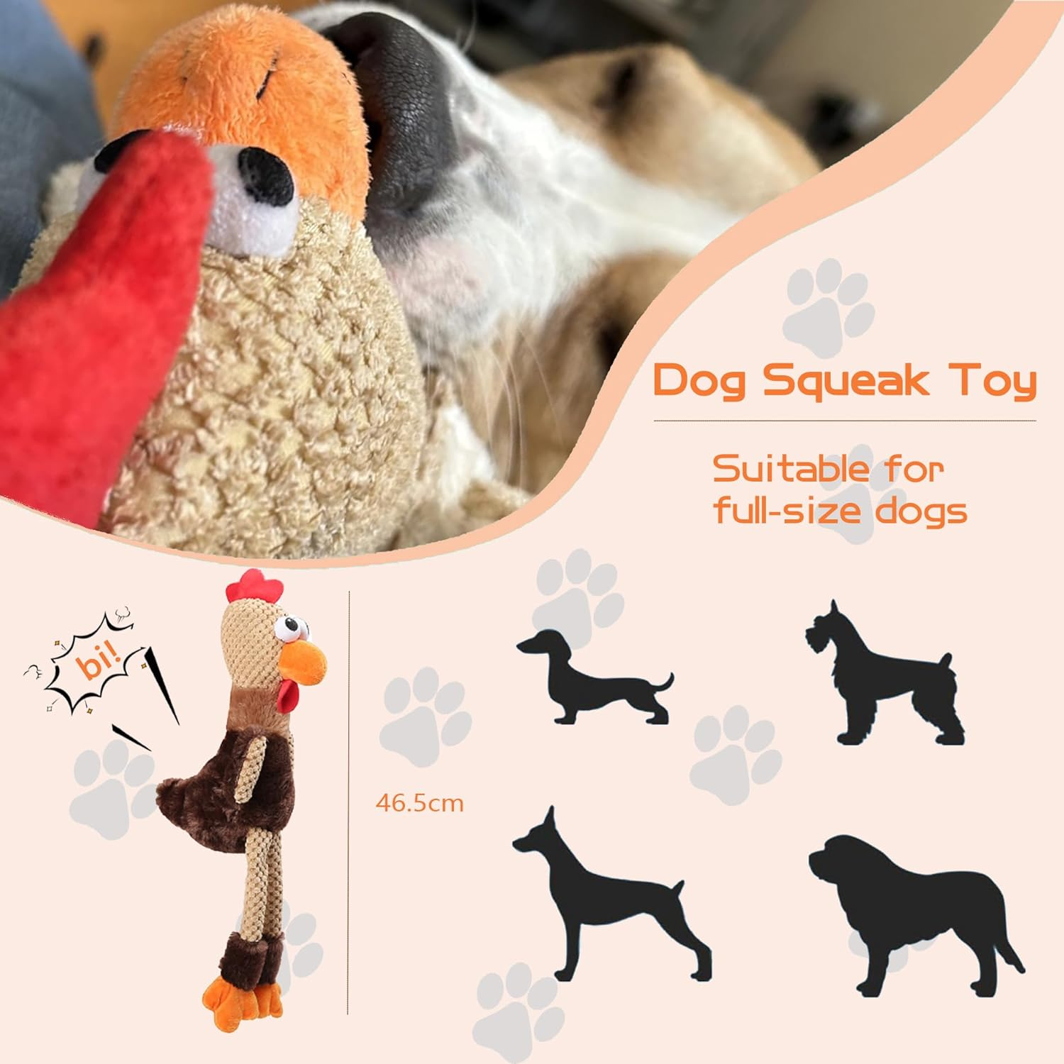 Dog Plush Toy, Squeak Toy, Turkey Dog Toys - Designed for All Dogs, Puppy Toys, Large Dogs - Keep Them Busy with Plush Dog Puzzle Toy image number 2