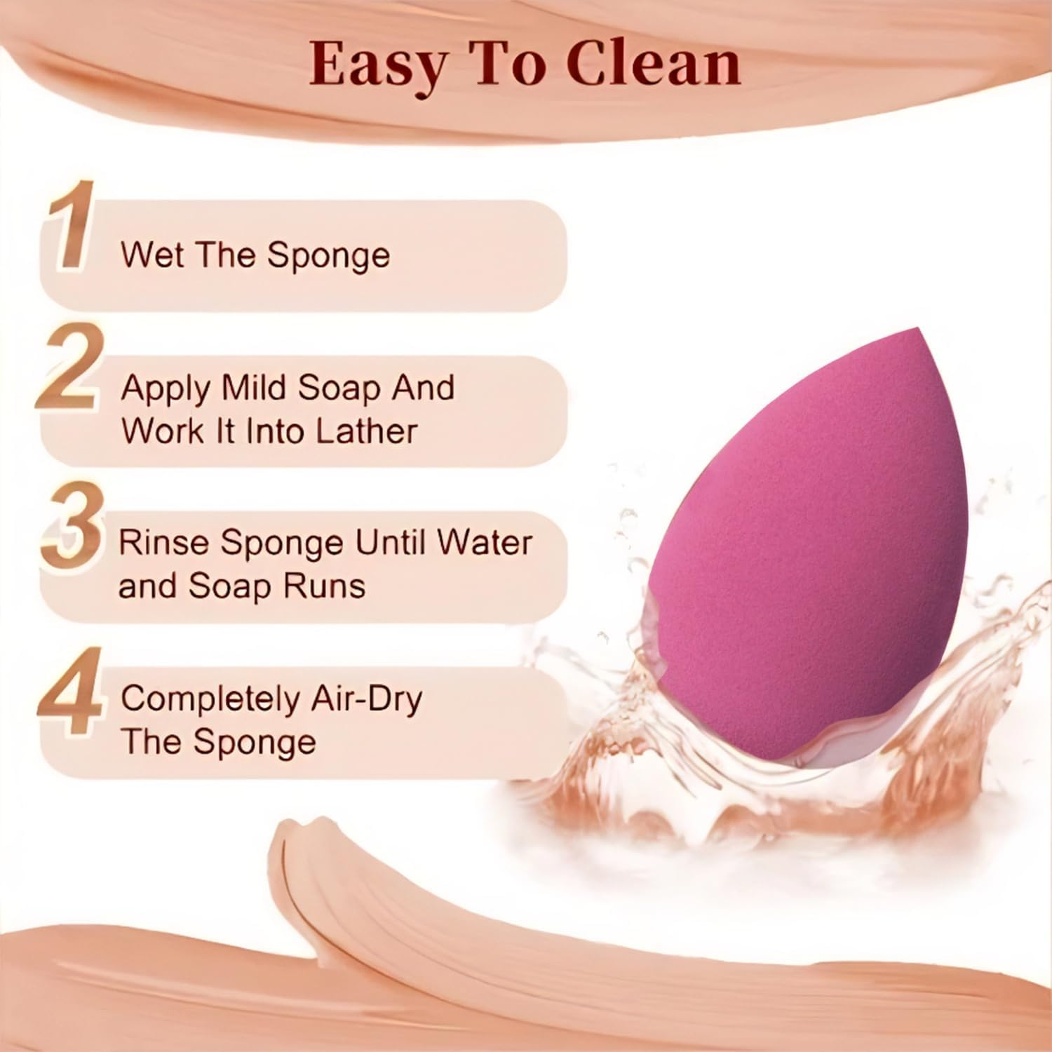 9 Pcs Makeup Sponge Blender Set, 3 Shapes Beauty Blender Kit, Foundation Brush for Liquid Makeup, Liquid Foundation Brush with Makeup Sponge and Powder Puff for Foundation, Powder, Blush image number 2