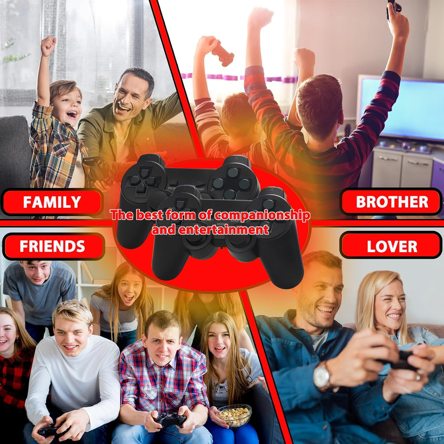 Upgrade Wireless Retro Game Console Stick, Zerostory Retro Video Game Console Stick Built in 20000+ Games with 15 Emulators, 4K HDMI Output with 2 2.4G Wireless Controllers (64GB Memory Card) image number 1