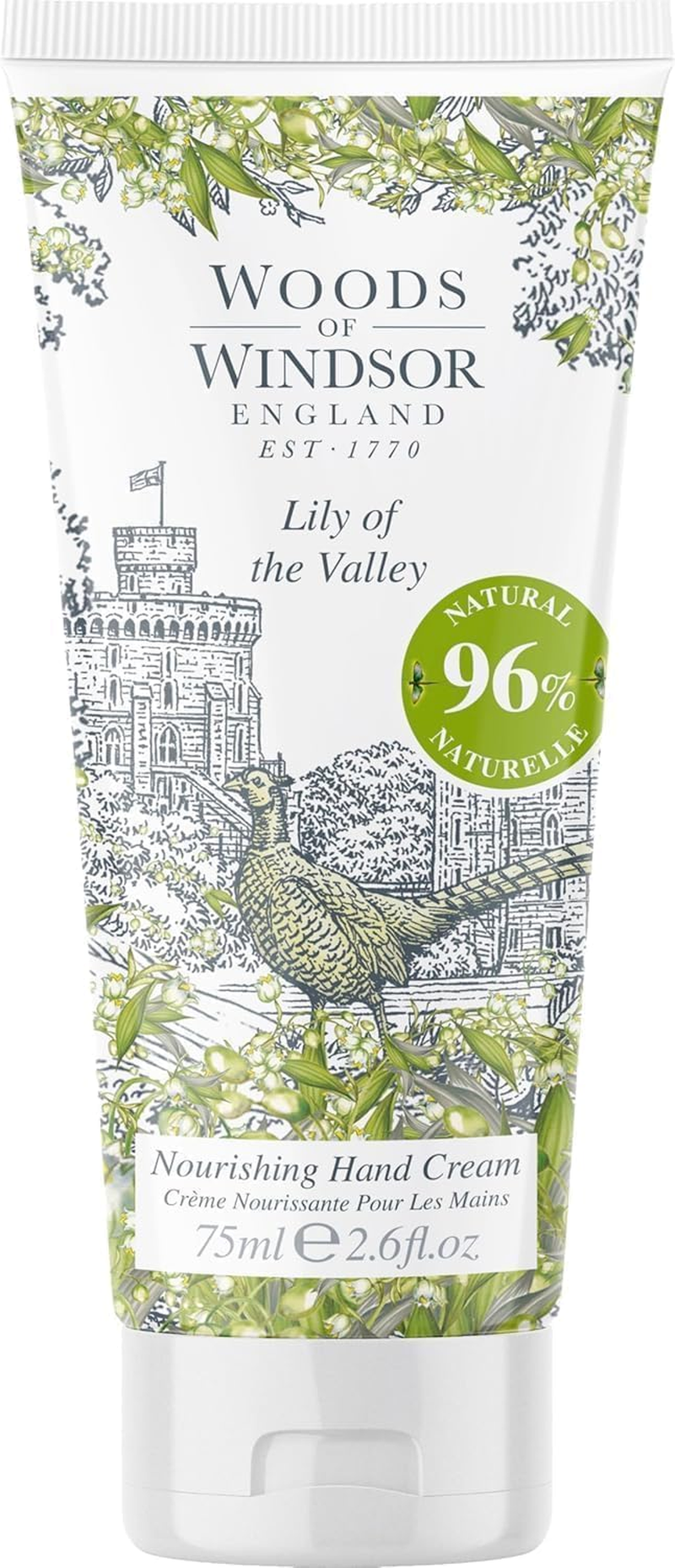 Woods of Windsor Hand Cream, Nourishing Lily of the Valley Hand Cream for Men and Women, Lily of the Valley Scent 75Ml
