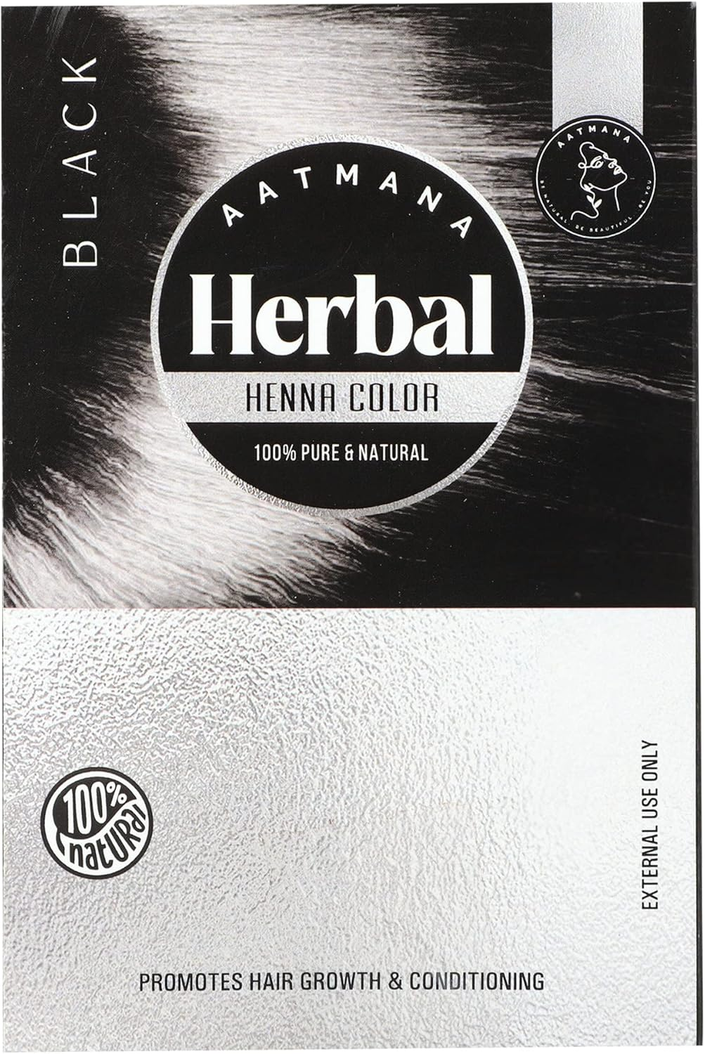 AATMANA Herbal Black Henna Hair Color with Goodness of 9 Herbs | Black Henna Mehndi for Hair, Make Hair Soft & Shiner Natural Hair Color for Men & Women 100G - Blonde image number 5