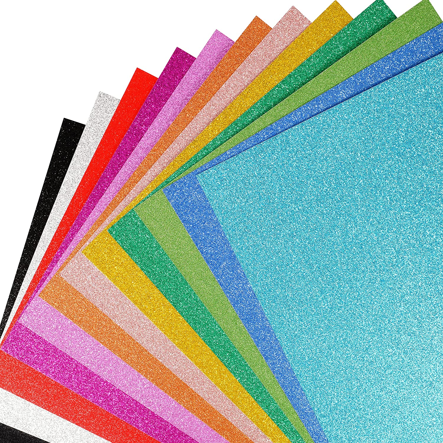 Simetufy Glitter Cardstock Paper, 24 Sheets 12 Colors, Premium Sparkly Paper for Cricut & DIY Projects, A4 Size
