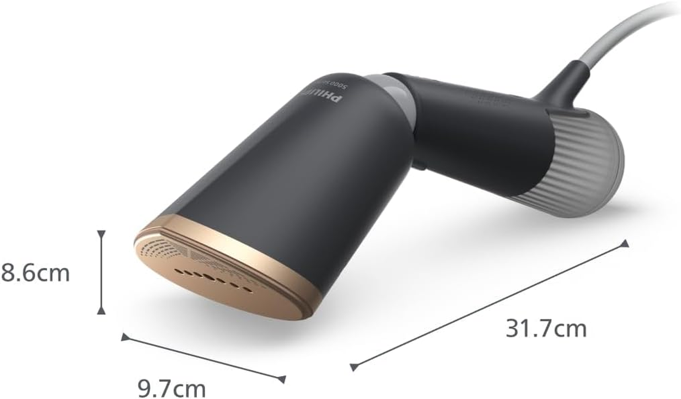 Philips Hand Steamer 5000 Series - Stylish and Compact, Adjustable Head, Fast Temperature Rise, Eco and Max Settings, Use on All Fabrics, Accessories, Charcoal Grey (STH5030/80) image number 2