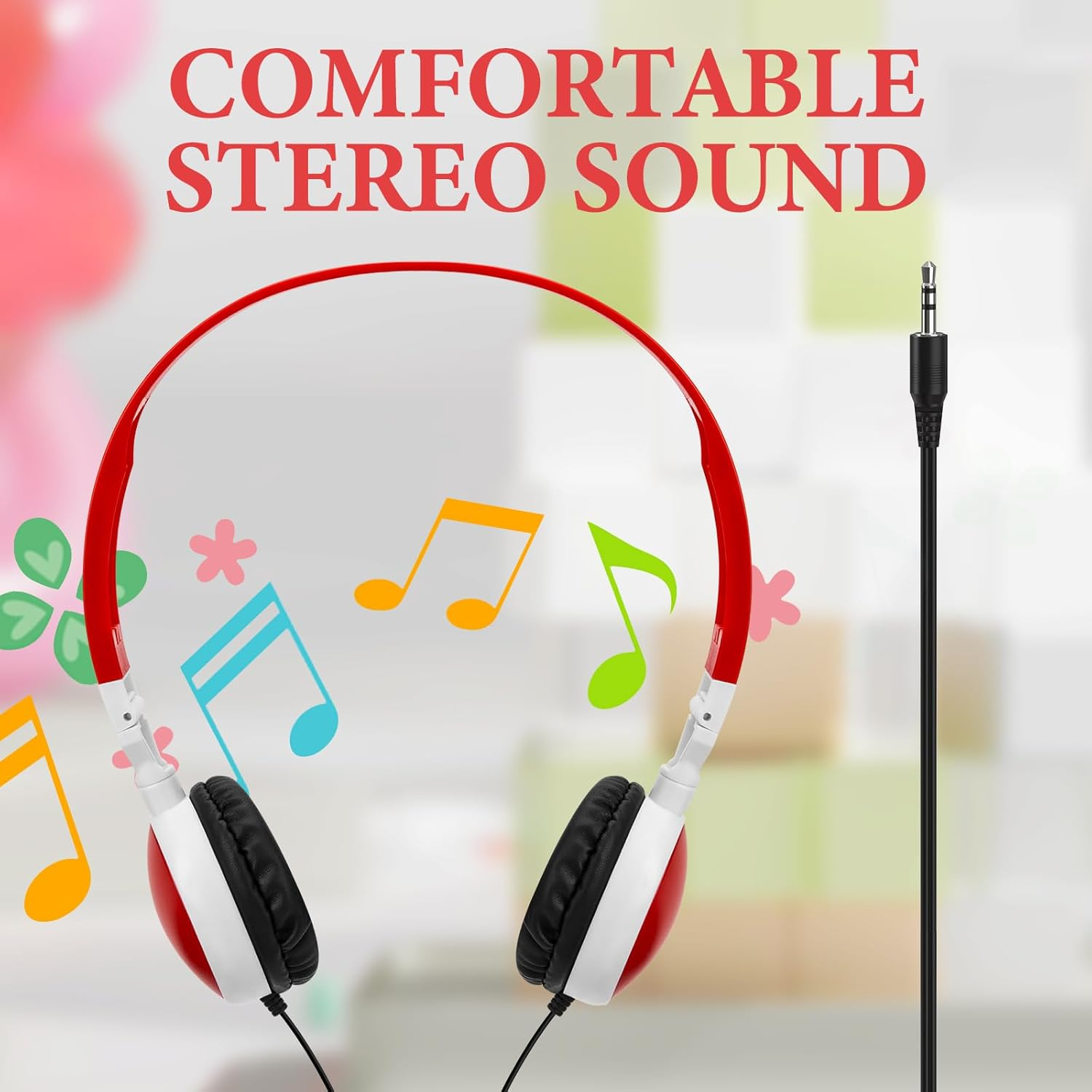 Geekria 12 Pack Wired Headphones for Classroom, Adjustable On-Ear Headphones, Kids Children Headset for Schools, Student, Libraries, Computer Lab, Testing Centers (Bulk Pack)