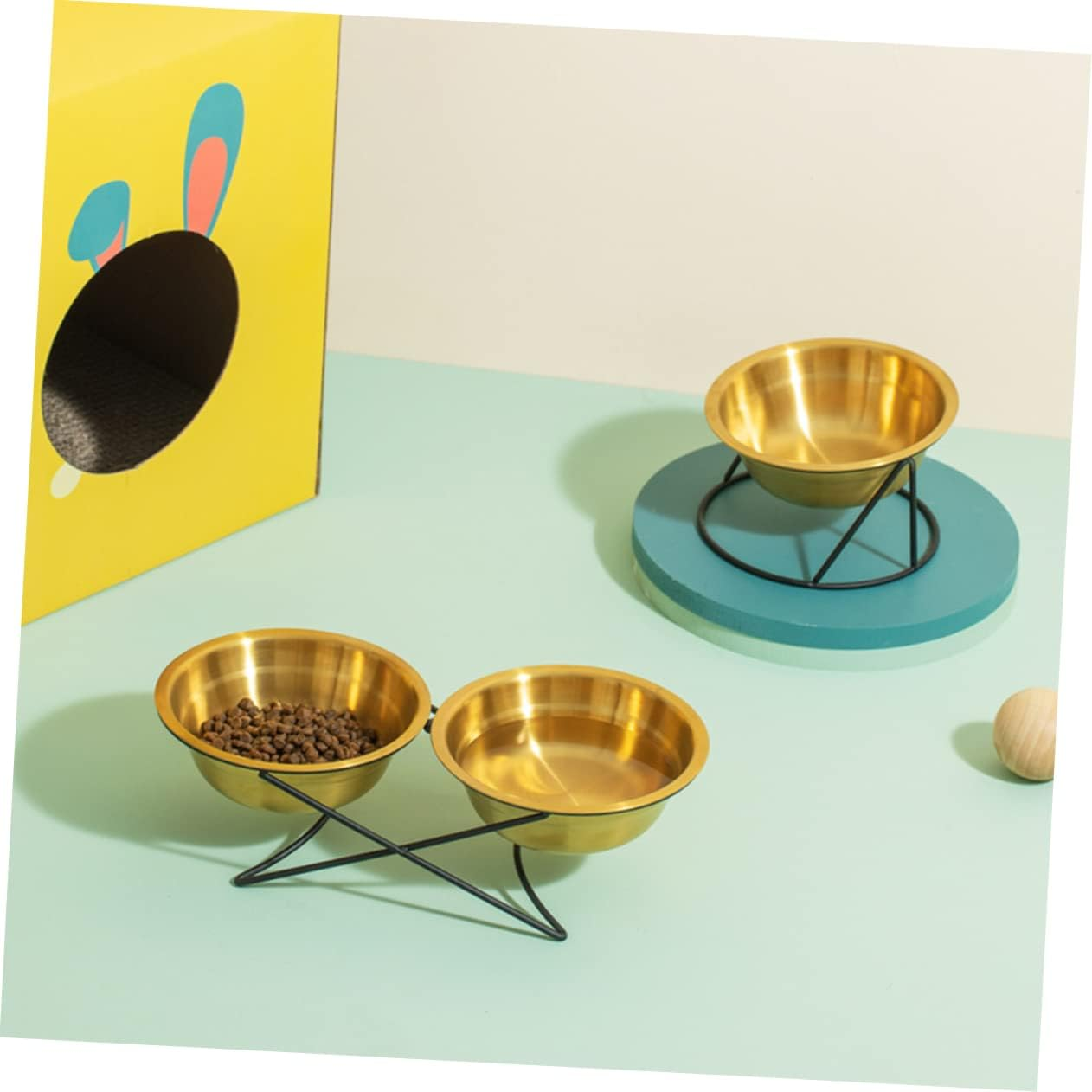 WOONEKY 1 Set Cat and Dog Food Bowl Pet Neck Protection Bowl Raised Cat Water Container Cat Food Bowl Cat Food Bowl Water Feeder Pet Feeding Bowl image number 3