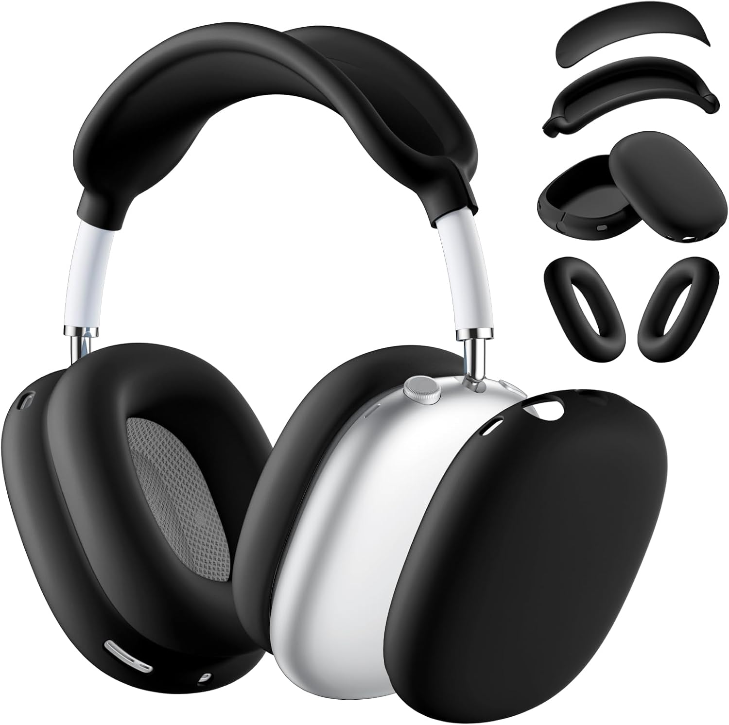 WJK Soft Case Cover for Airpods Max Headphones, Airpods Max Ear Cup Covers/Ear Pad Case Cover/Headband Cover/Max Headband Pad, Silicone Skin Protector Compatible with Apple Airpods Max, Lavender