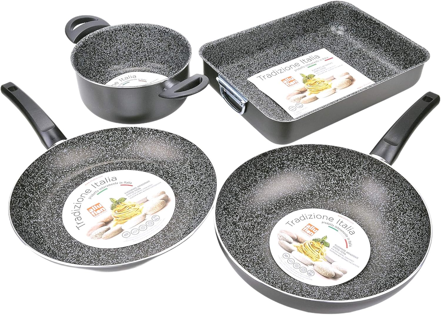 ALLUFLON Tradition Italy Wok, Aluminium, Black, 28 Cm image number 3