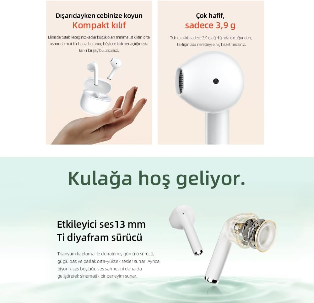 QCY Ailybuds Lite ENC Noise Cancelling Bluetooth 5.3 Wireless Headphones - Black image number 4