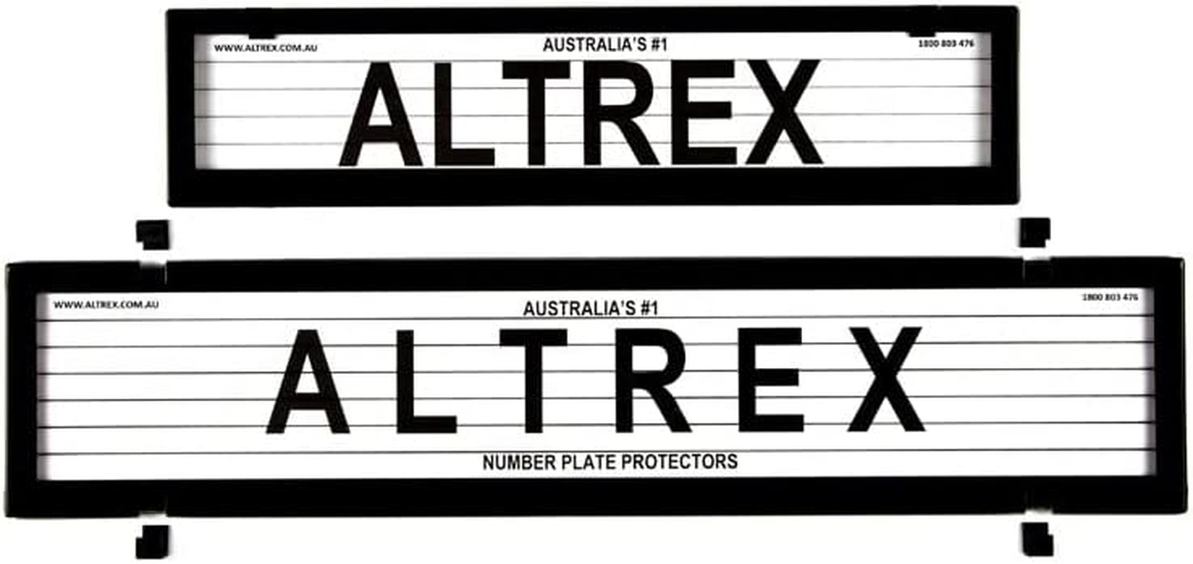 Number Plate Covers Premium & Euro Plates Black Lined One Pair 6LEP NSW ACT