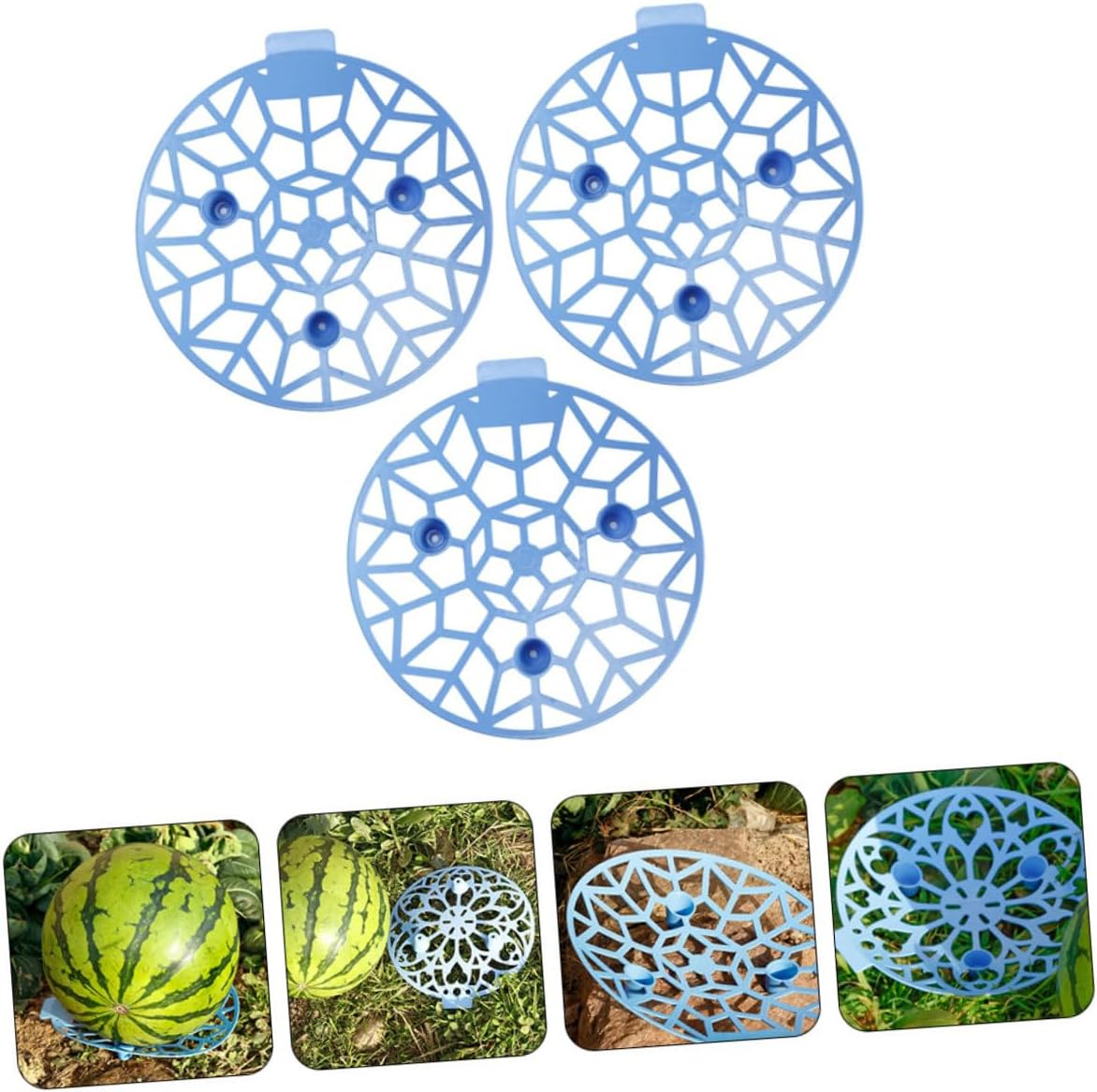 GANAZONO 3Pcs Plastic Watermelon Planting Tray for Fruit Storage Gardening Tray for Melon Support for Garden Supplies Needs Random Color image number 2