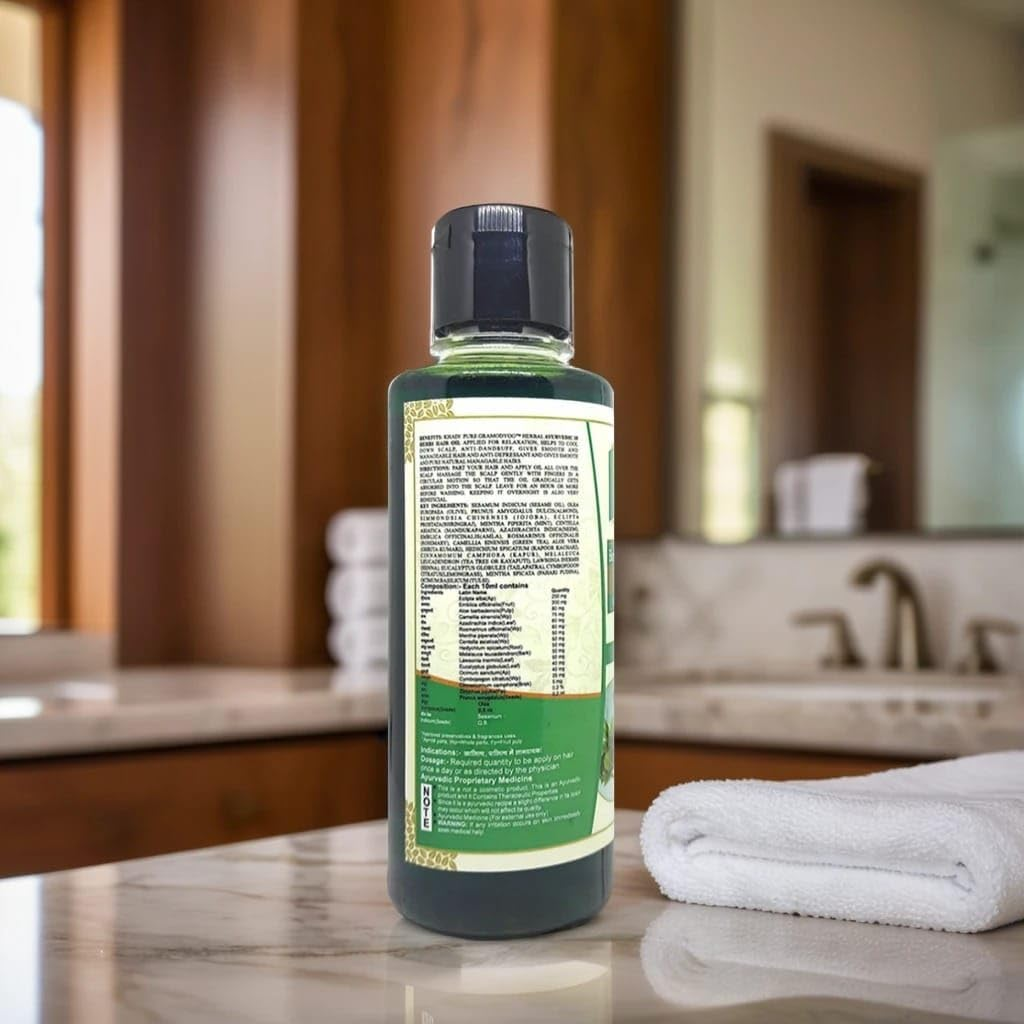 Khadi Pure 18 Herbs & Bhringraj Hair Oil, 210 Ml (Pack of 4) image number 3