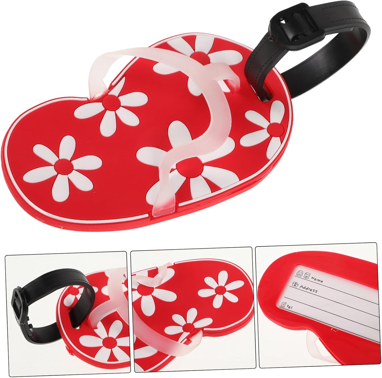 AKOOSY PVC Luggage Tag for Suitcases Red Travel Bag Identifier Label Sturdy Hanging Suitcase Tag for Checked Luggage image number 6