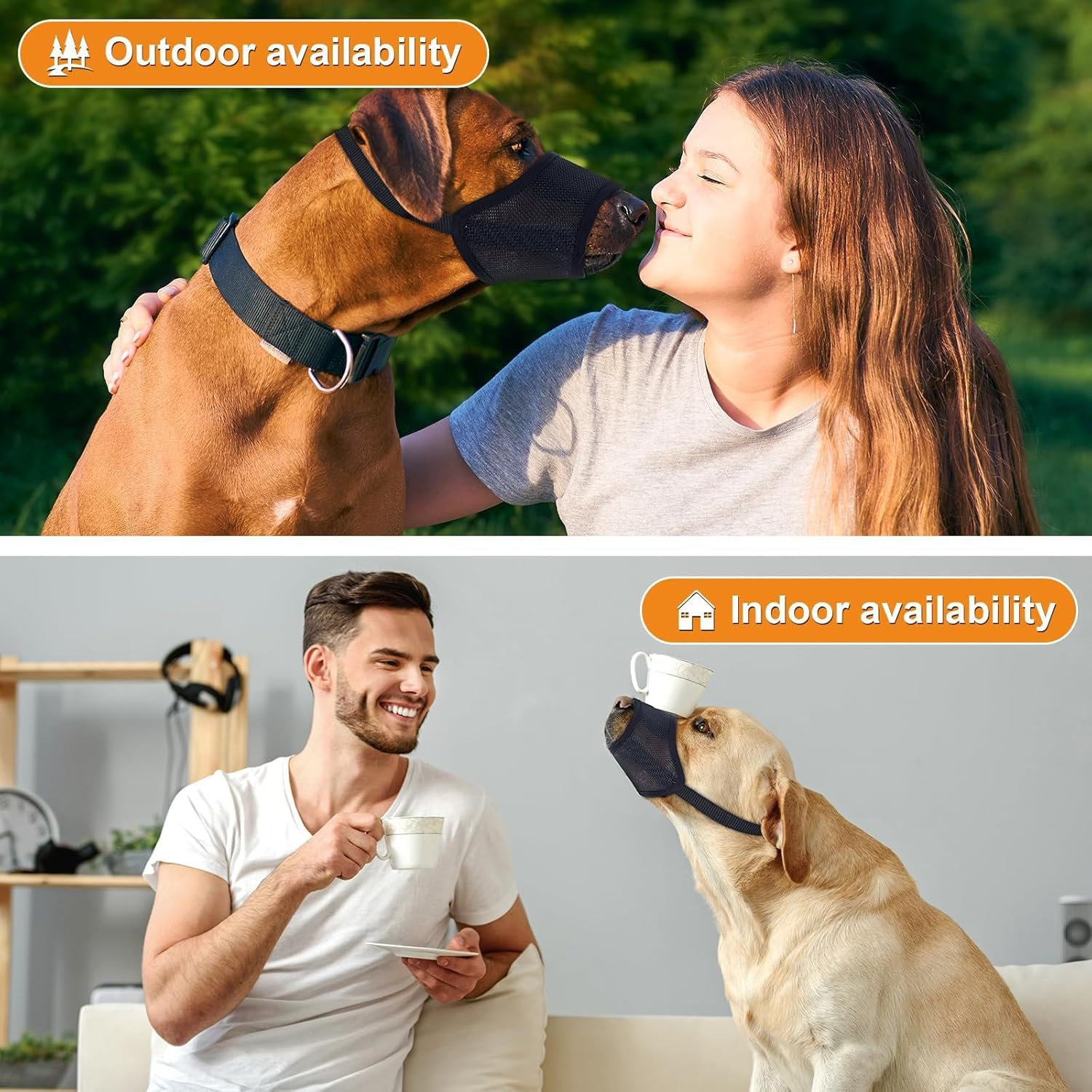 Dog Muzzle Soft Mesh Muzzle for Small to Large Dogs, Breathable & Drinkable, Adjustable Anti-Fall Bite Muzzle for Chihuahua, German Shepherd & Bulldog (Black, S (12-15Cm)) image number 4