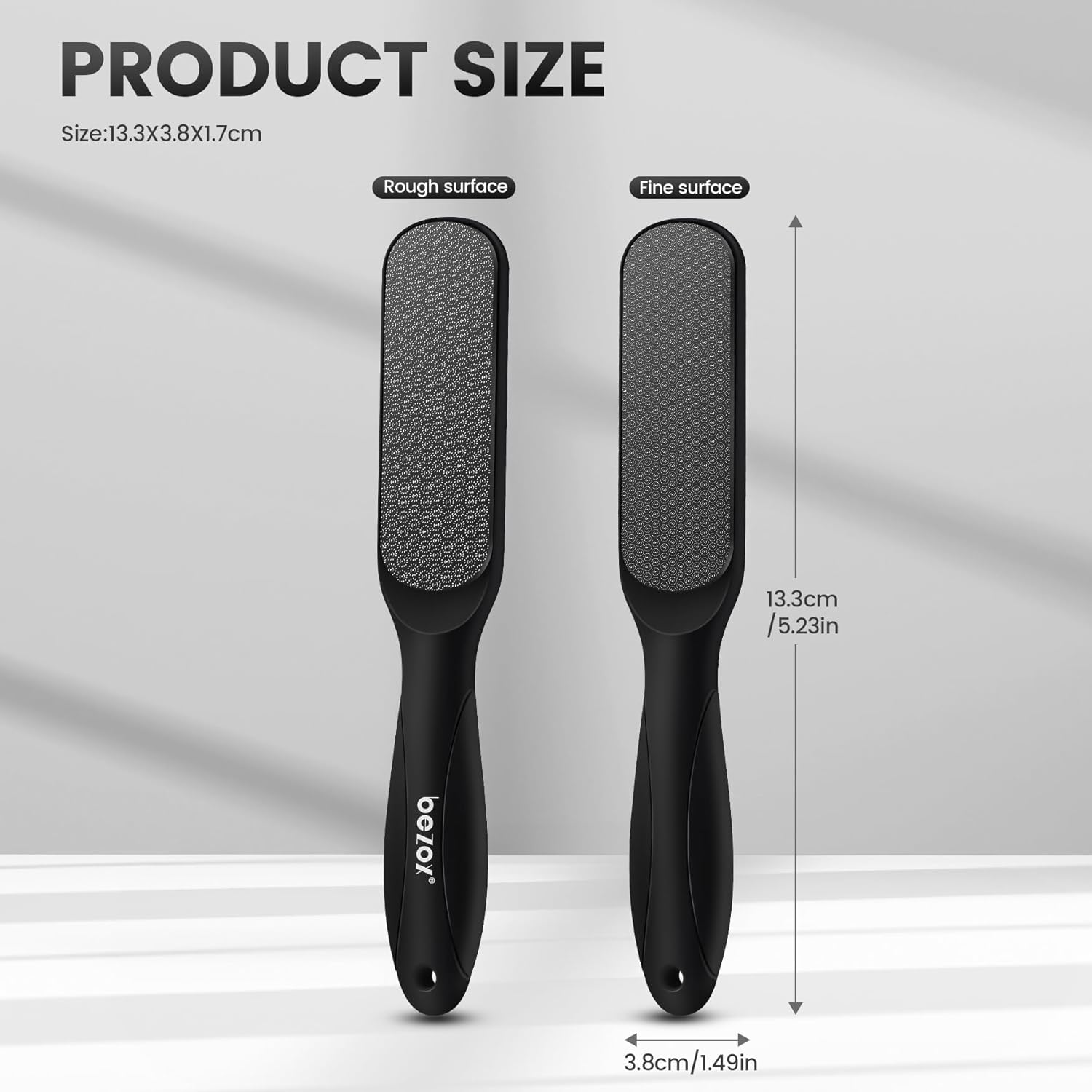 BEZOX Double-Sided Glass Foot File Callus Remover(1 PCS), Foot Scrubber for Dead Skin, Smooth Feet Pedicure Tools for Feet, Pumice Stone for Feet, Heel Scraper for Cracked Heels - Black image number 1